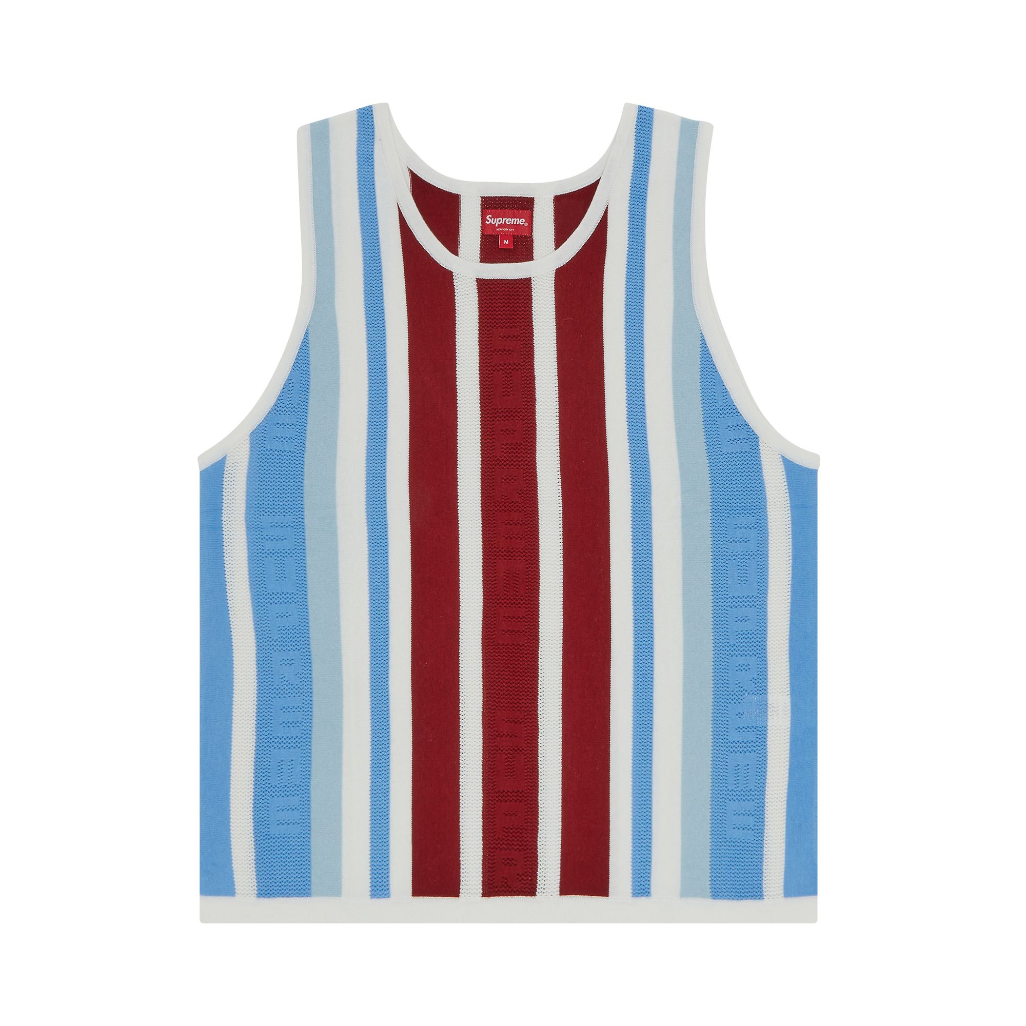 Pre-owned Supreme Knit Stripe Tank Top 'white'