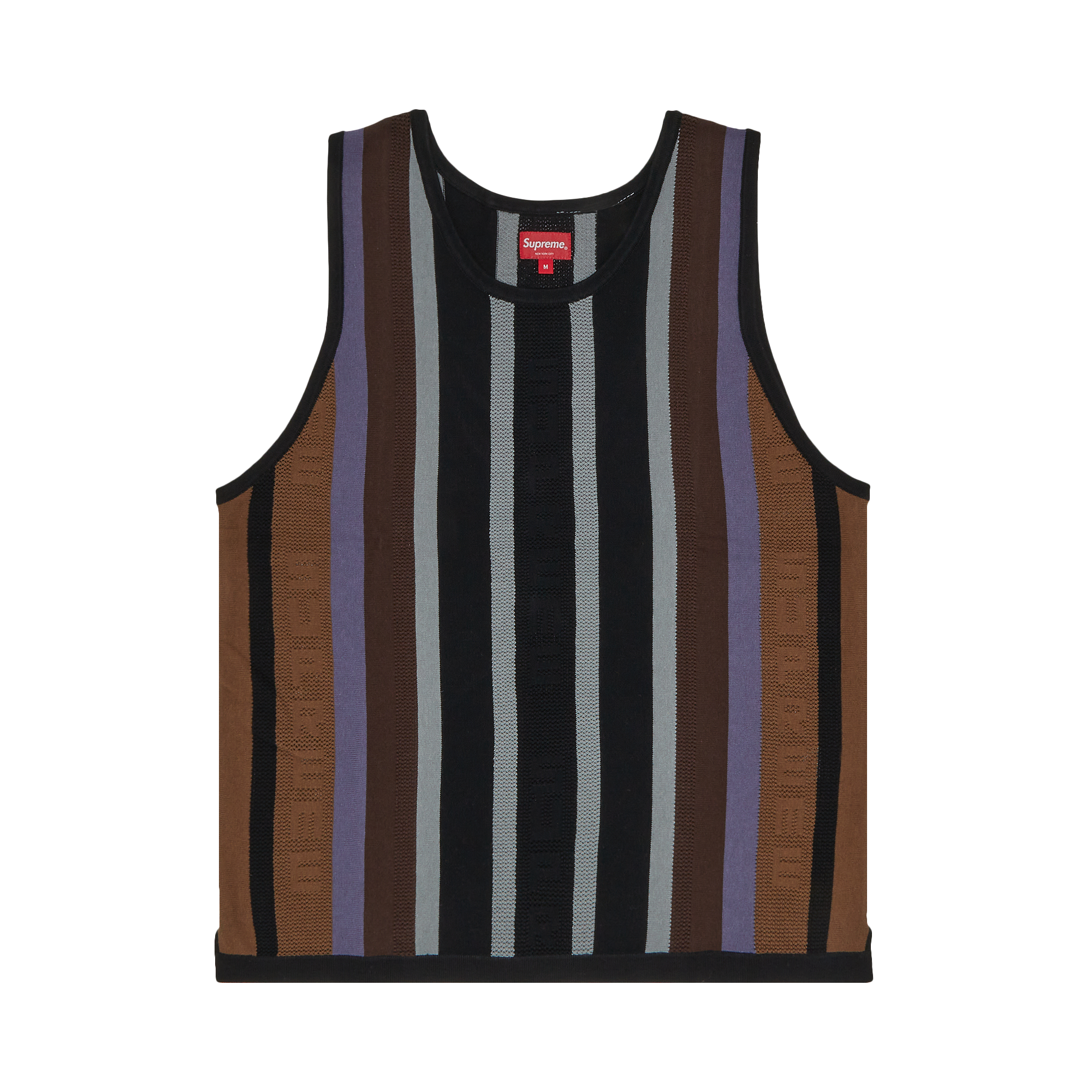 Pre-owned Supreme Knit Stripe Tank Top 'black'