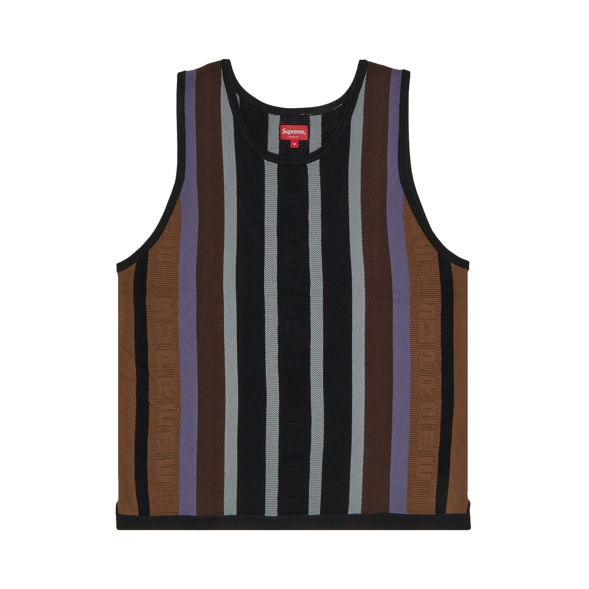 Pre-owned Supreme Knit Stripe Tank Top 'black'