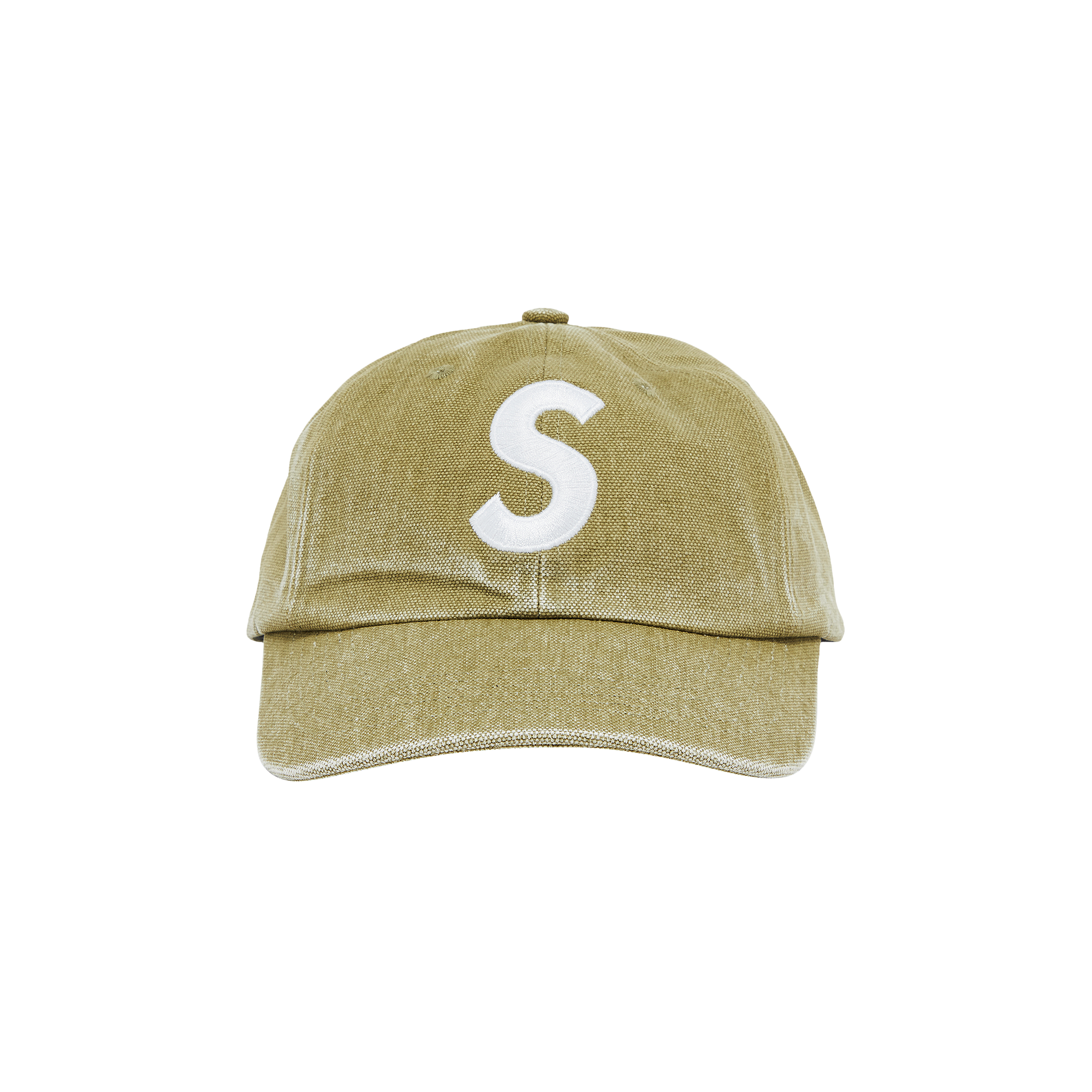 Pre-owned Supreme Pigment Canvas S Logo 6-panel 'olive' In Green
