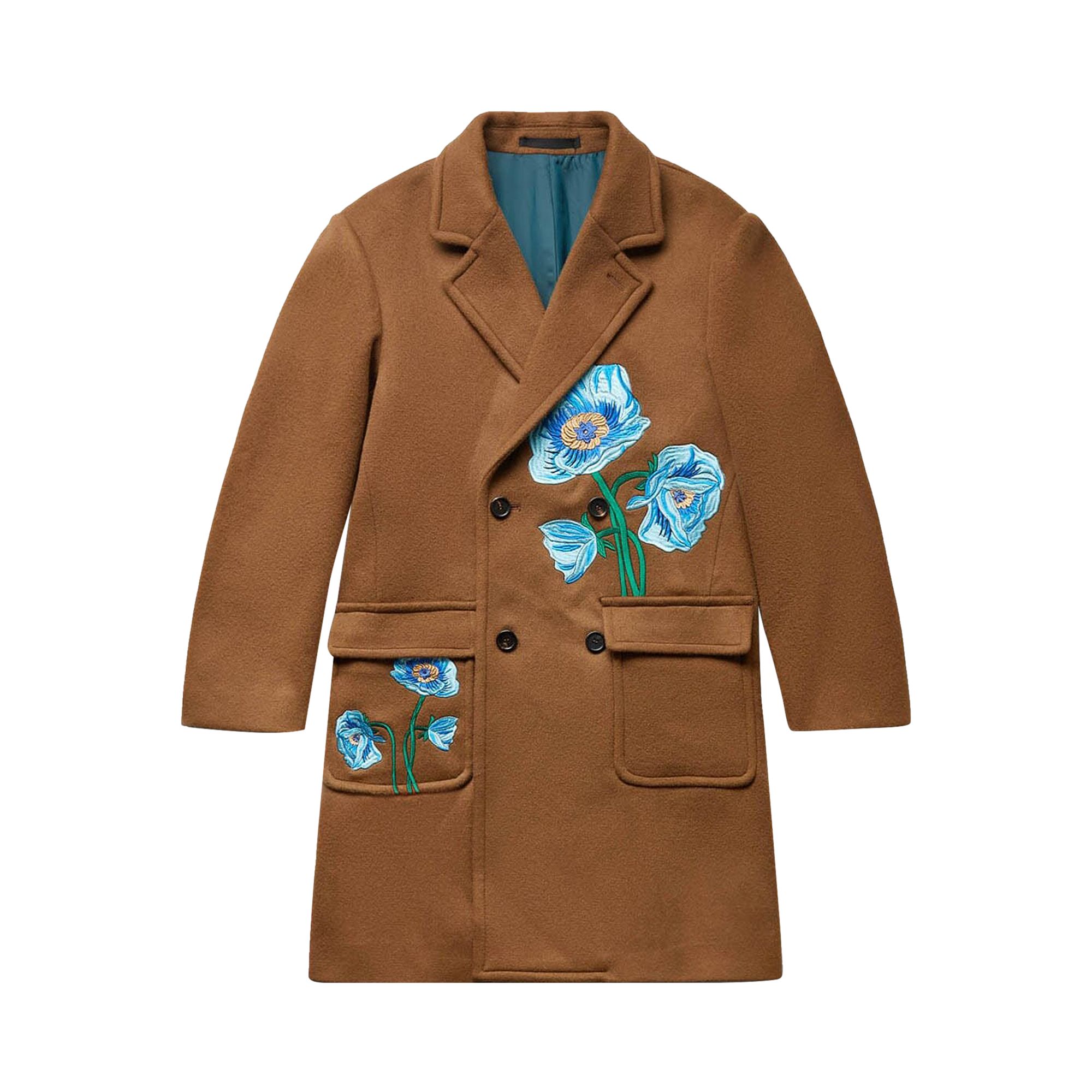 Pre-owned Awake Ny Floral Oversized Overcoat 'mocha' | Brown | Men's Size Xxl