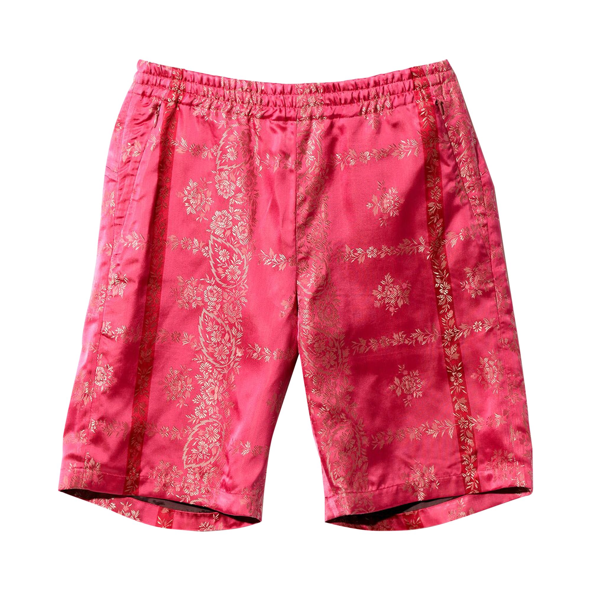 Pre-owned Needles Cupra Sateen Flower Basketball Shorts 'pink' | Men's Size L