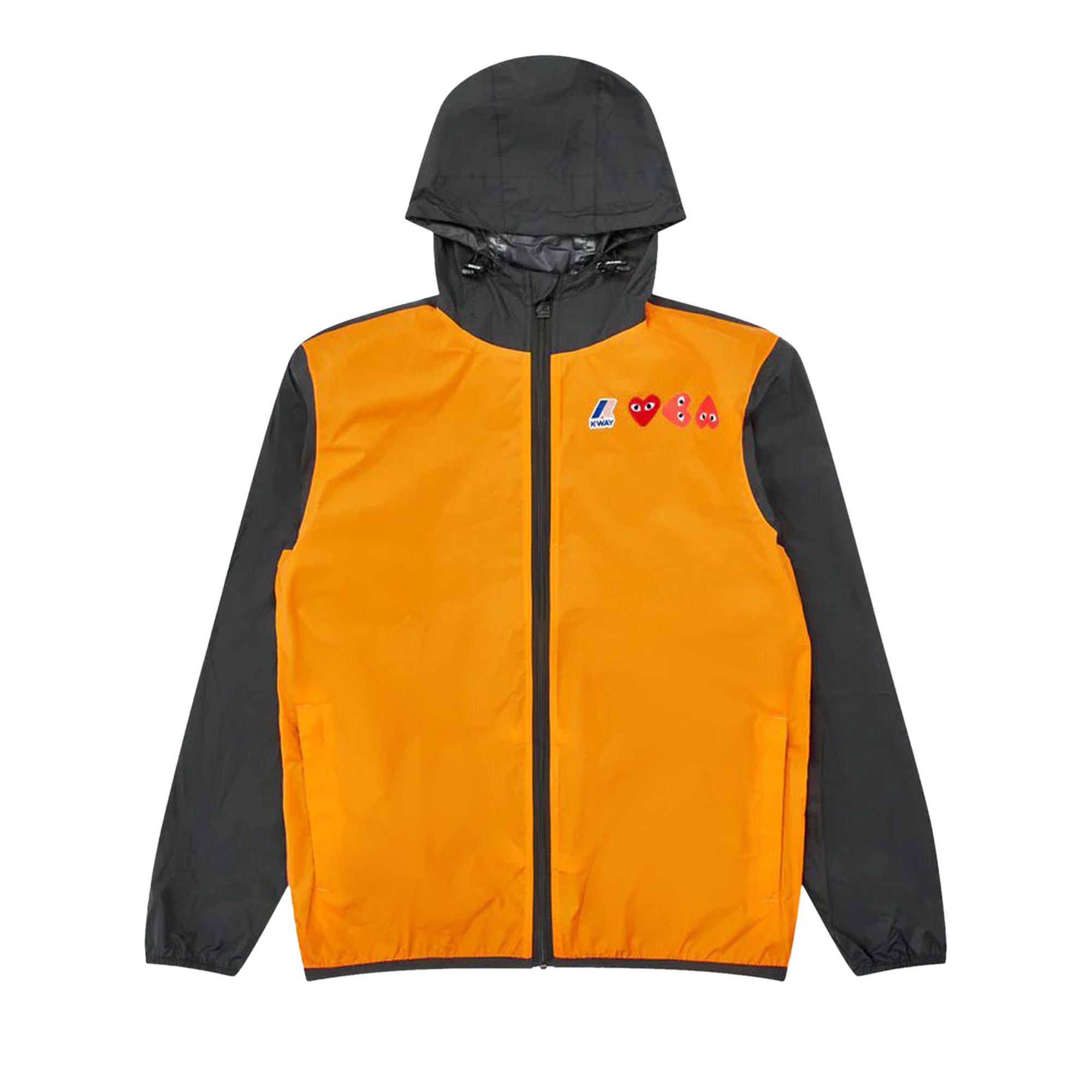 COMME DES GARÇONS PLAY COMME DES GARÇONS PLAY X K-WAY FULL ZIP HOODIE 'ORANGE/BLACK'