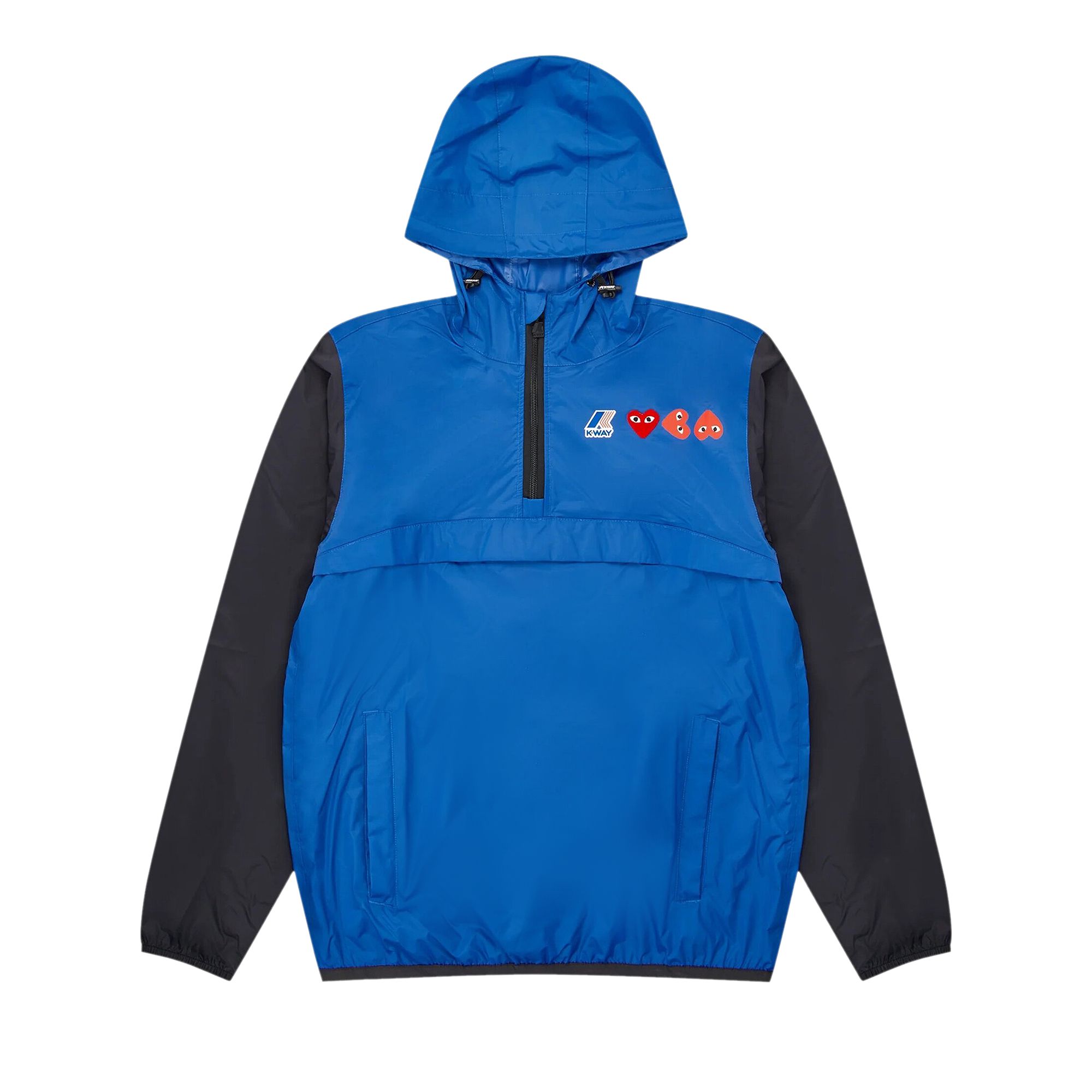 Pre-owned Comme Des Garçons Play X K-way Full Zip Hoodie 'blue/black'