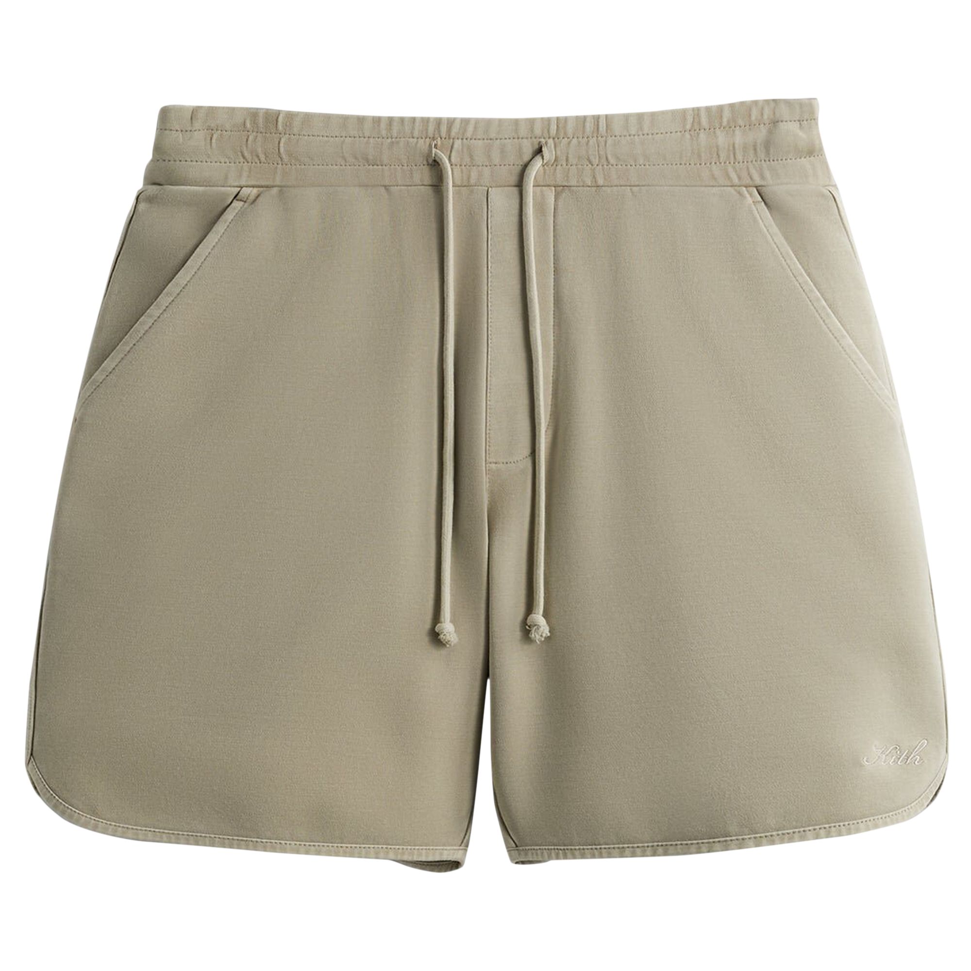 Pre-owned Kith Crystal Wash Interlock Jordan Short 'field' In Cream