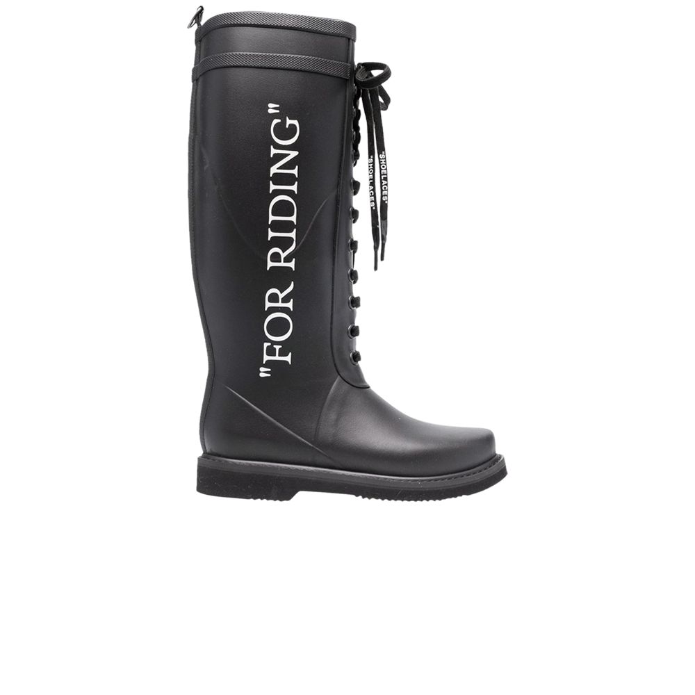 Pre-owned Off-white Wmns Rubber Boot 'for Riding - Black' | Women's Size 36