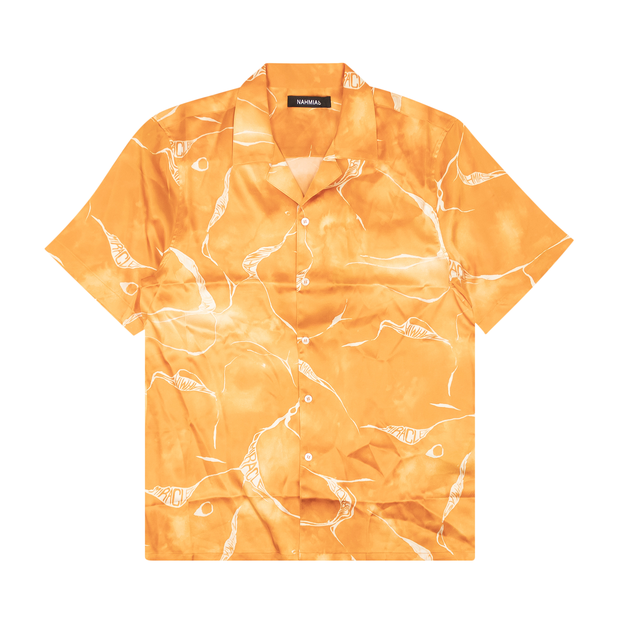 Pre-owned Nahmias Miracle Tie Dye Silk Button Down Shirt 'orange'