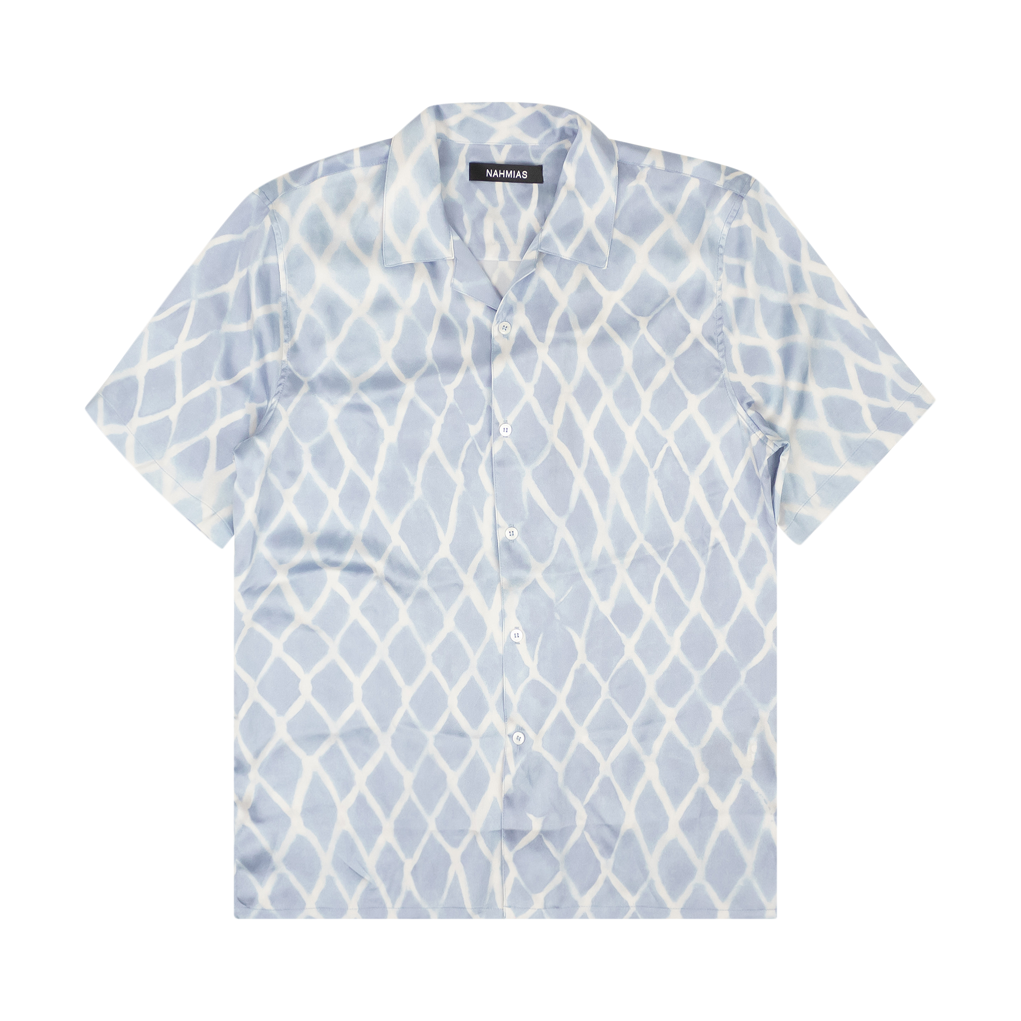 Pre-owned Nahmias Swish Design Button Down Sik Shirt 'blue'