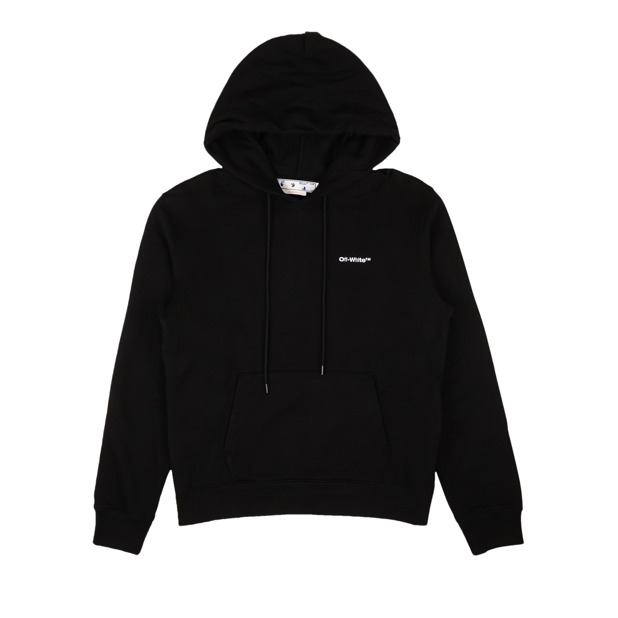 Pre-owned Off-white Wave Outline Diag Slim Hoodie 'black/white'