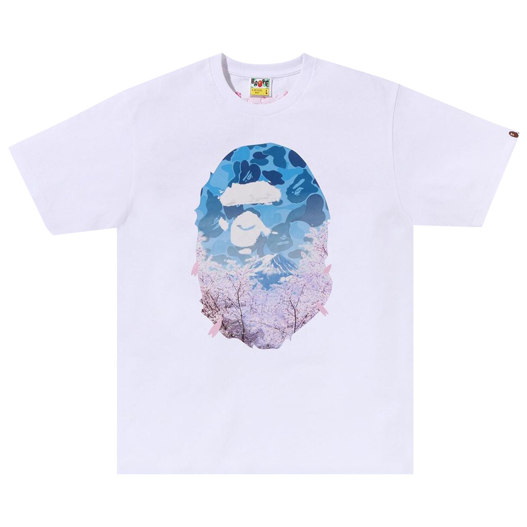 BAPE Sakura Photo Ape Head 'White' | Men's Size 2XL