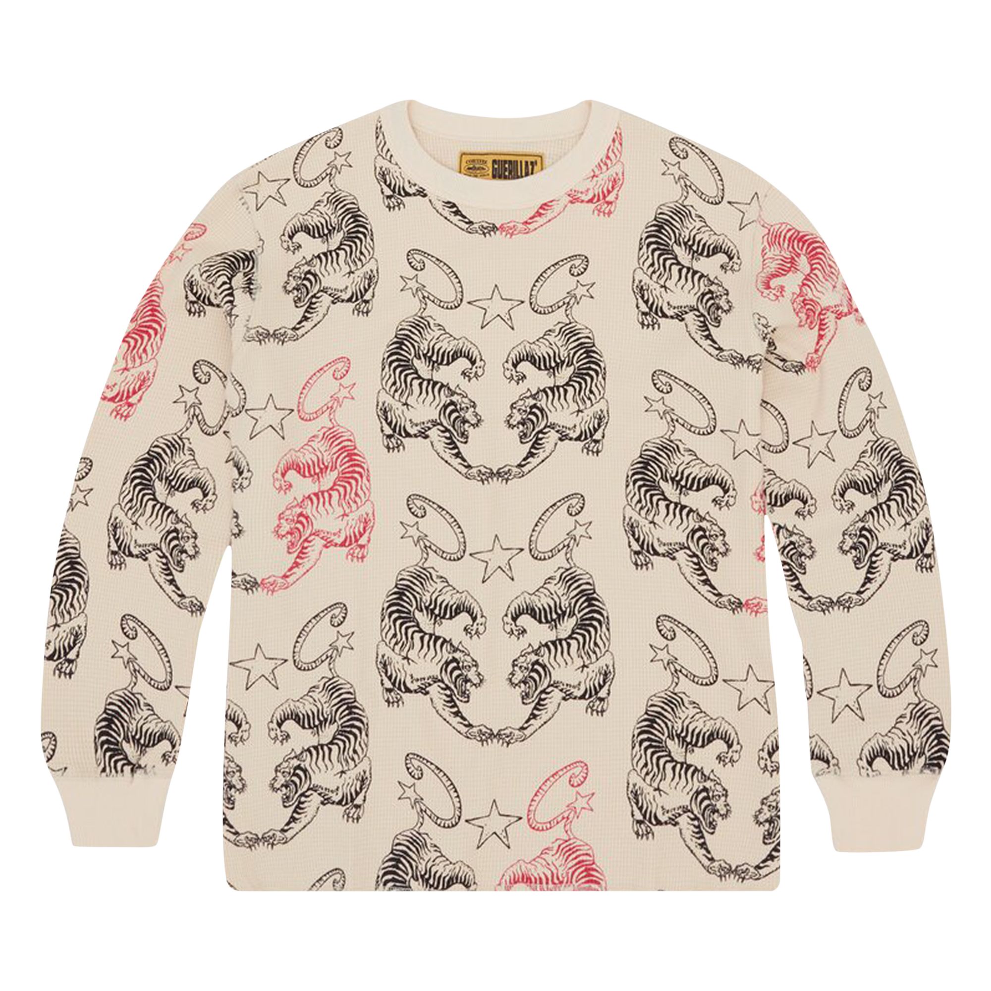 Pre-owned Corteiz Tiger Waffle Long-sleeve 'cream' | Men's Size Xs In White