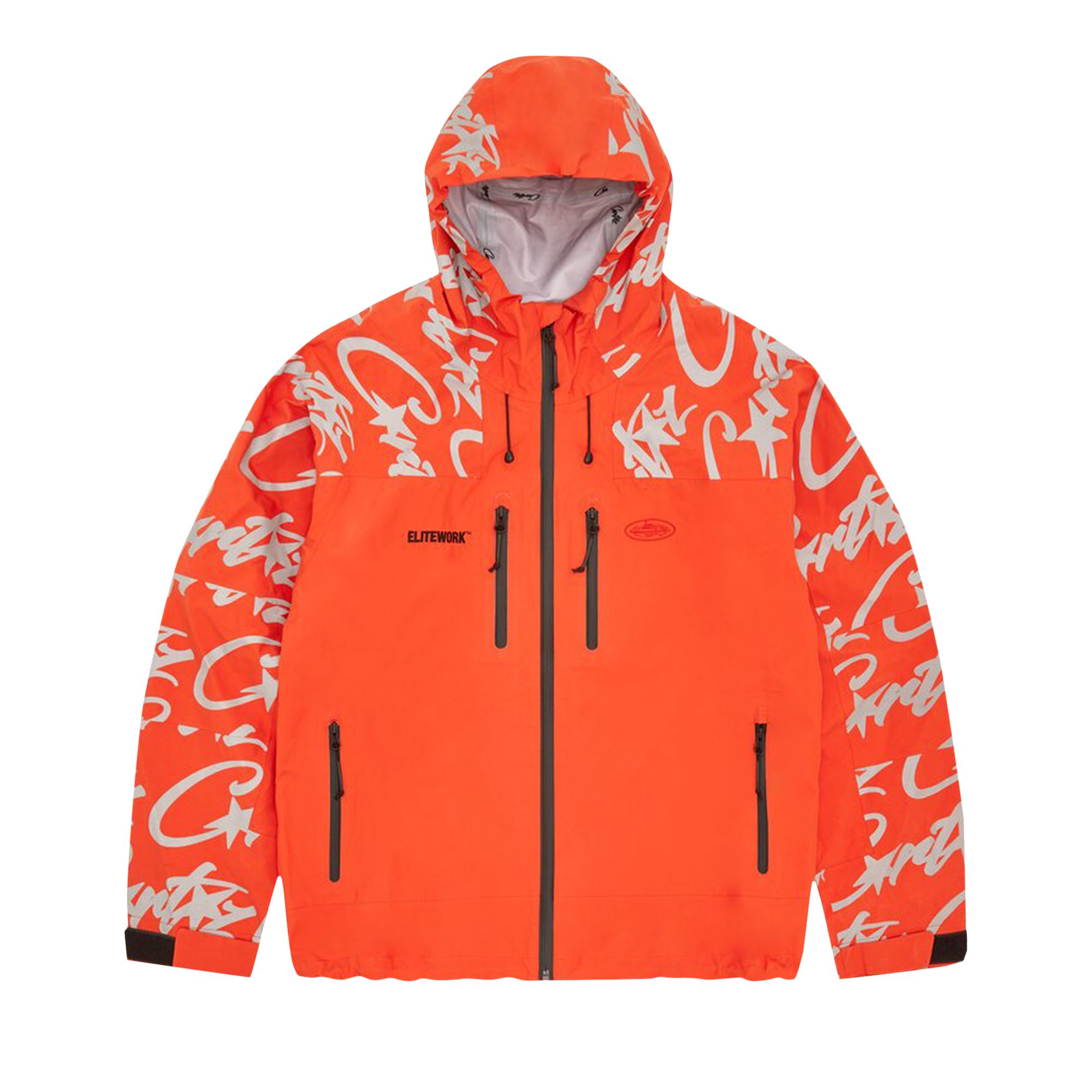 Pre-owned Corteiz Elitework* Waterproof Shell Jacket 'orange'