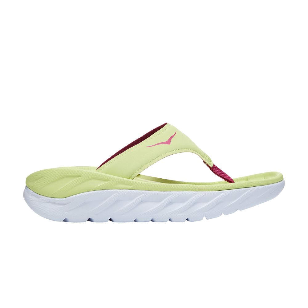 Pre-owned Hoka Wmns Ora Recovery Flip Slide 'butterfly Festival Fuchsia' In Green