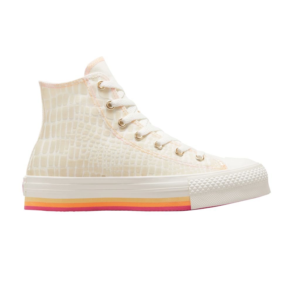 Pre-owned Converse Chuck Taylor All Star Eva Lift Platform High Gs 'glazed Chrome' | Orange | Kid's Size 5.5