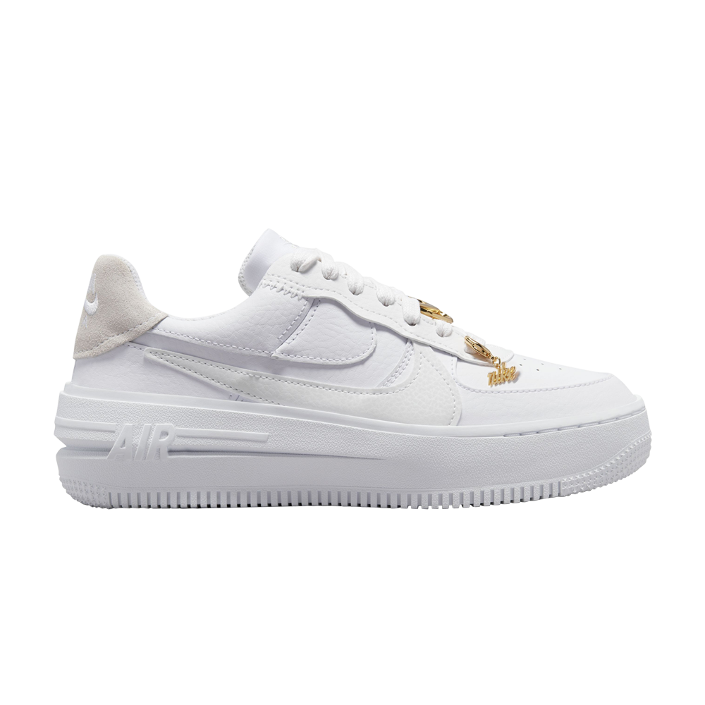 Pre-owned Nike Wmns Air Force 1 Plt.af.orm 'bling' In White