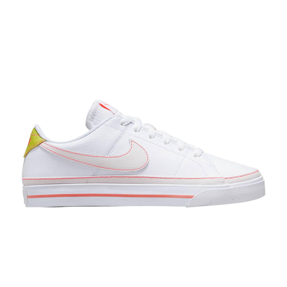 Pre-owned Nike Wmns Court Legacy Next Nature 'hot Punch Contrast Stitch' In White