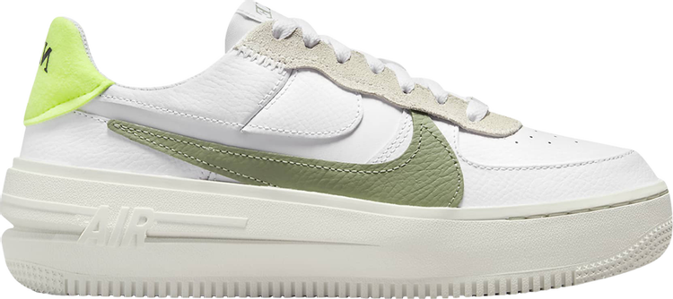 Nike Air Force 1 Plt.af.orm trainers in white/oil green/volt