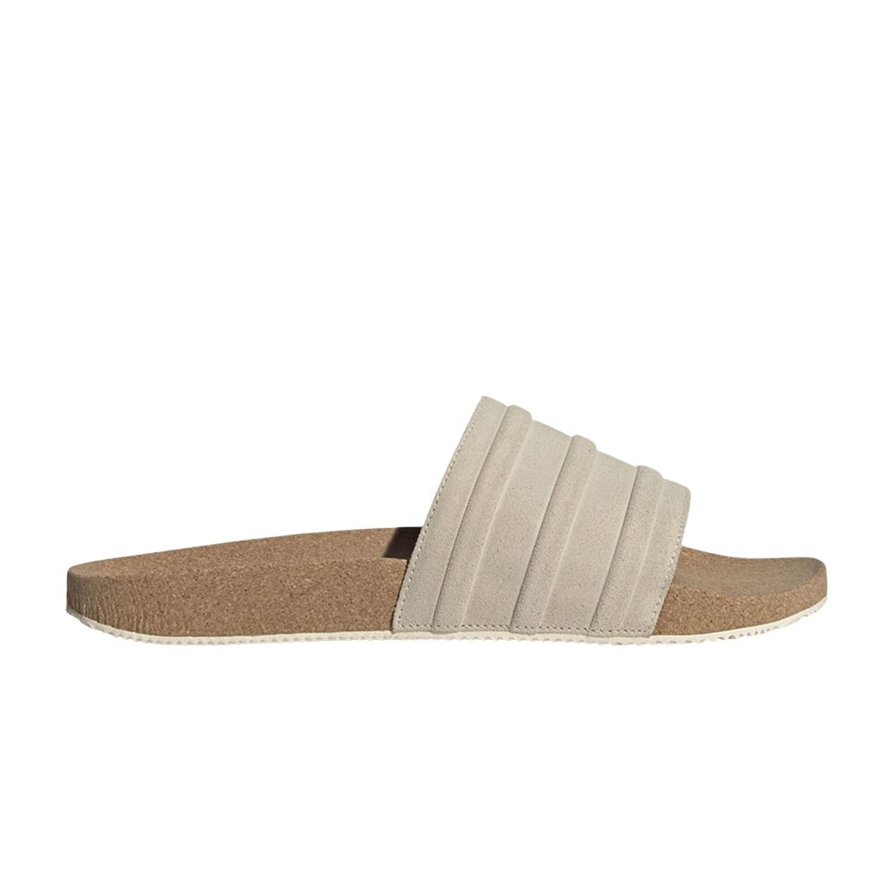 Pre-owned Adidas Originals Adilette Premium Slides 'cork Pack - Wonder White' In Cream