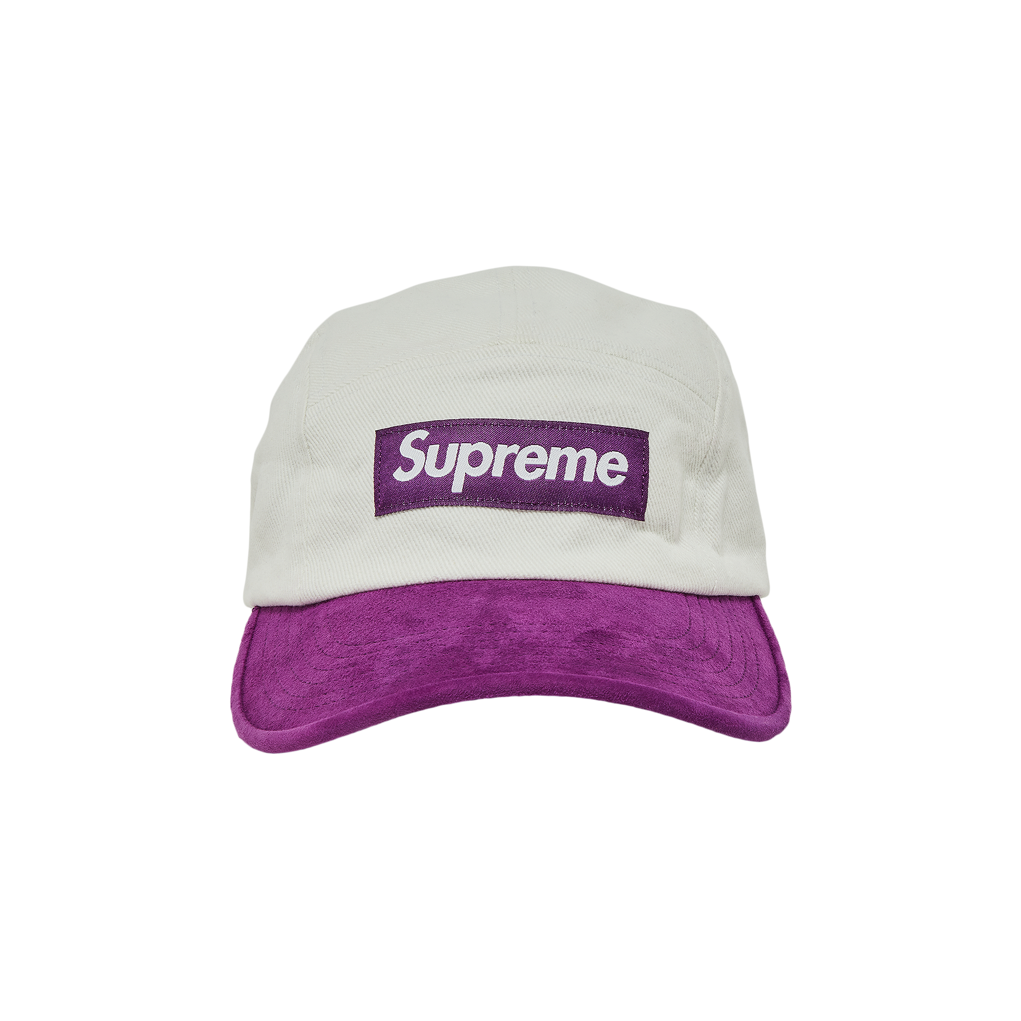 Pre-owned Supreme Suede Visor Camp Cap 'natural' In White