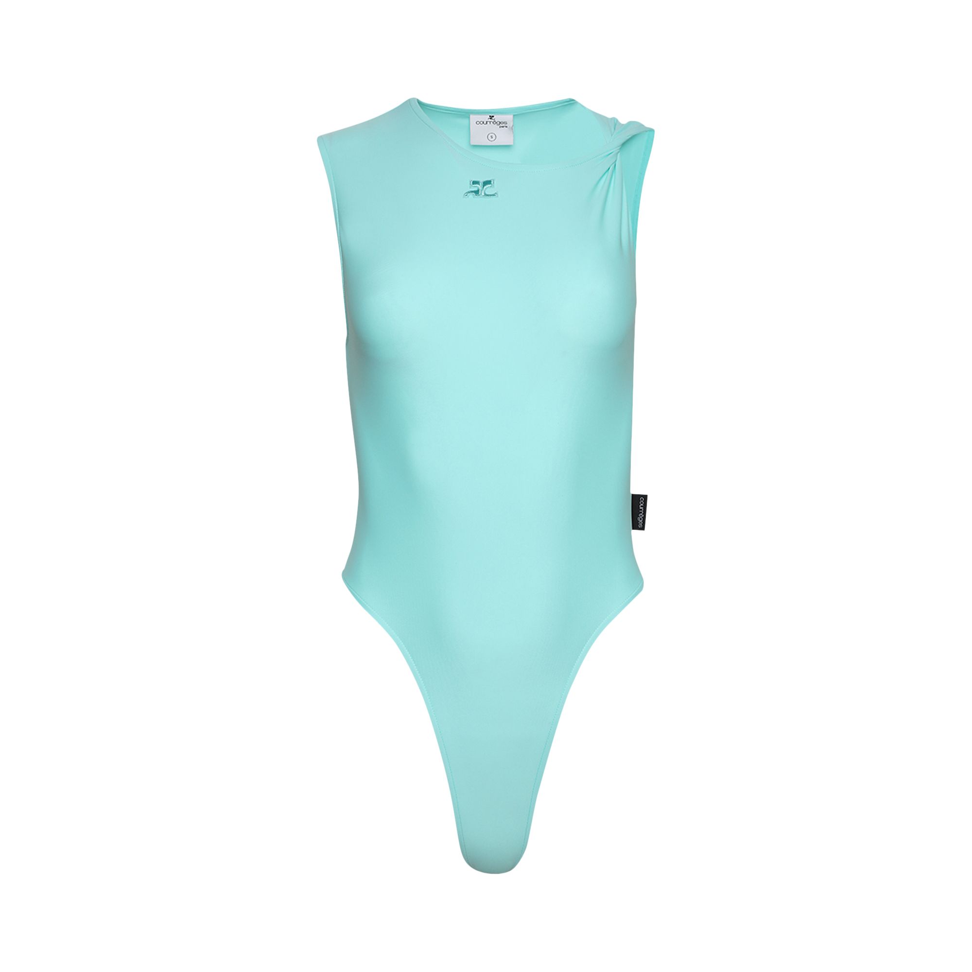 Pre-owned Courrèges Twist Bodysuit 'turquoise' In Blue