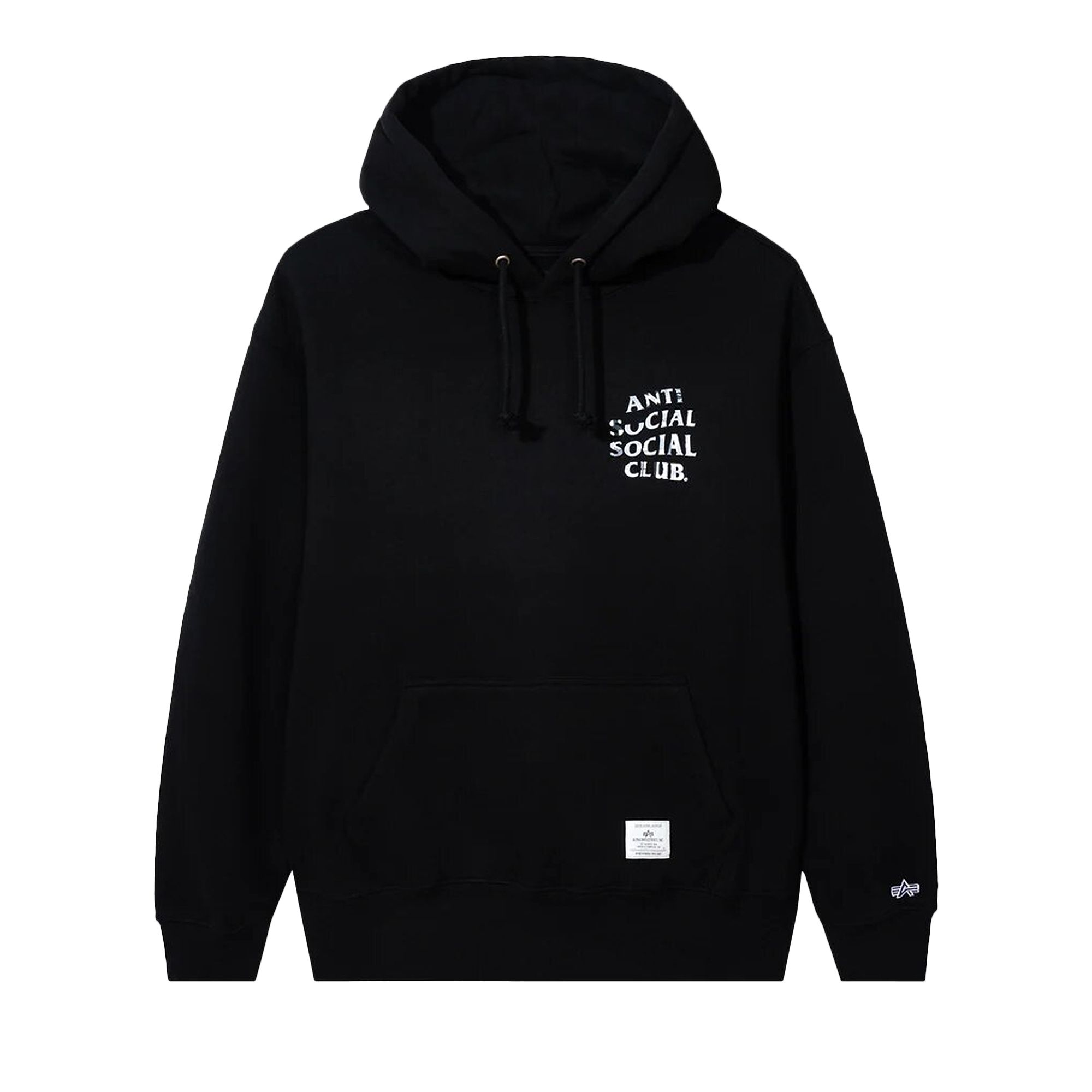 ANTI SOCIAL SOCIAL CLUB ANTI SOCIAL SOCIAL CLUB X ALPHA ESSENTIAL HOODIE 'BLACK'