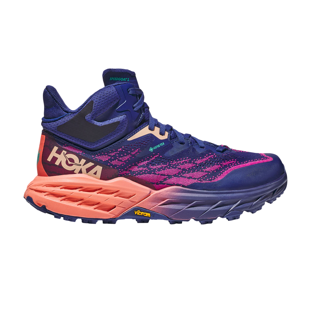 Pre-owned Hoka One One Wmns Speedgoat 5 Mid Gore-tex 'bellwether Blue Camellia'
