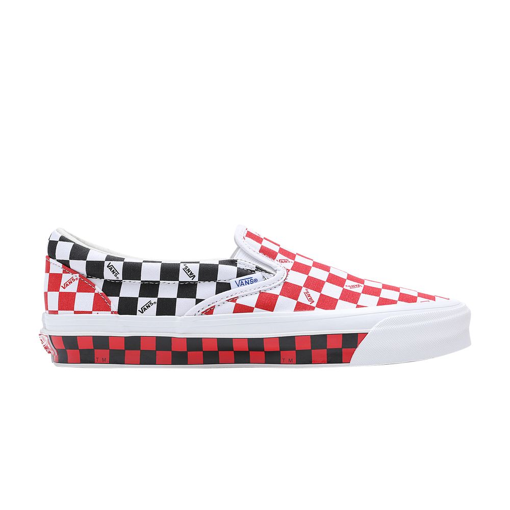 Pre-owned Vans Og Classic Slip-on Lx 'checkerboard - Red Black'