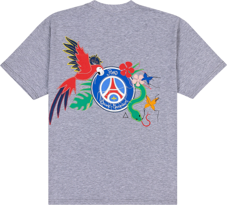 Paris Saint-Germain x Esteban Cortázar Printed Patchwork PSG Logo T-Shirt 'Heather Grey'
