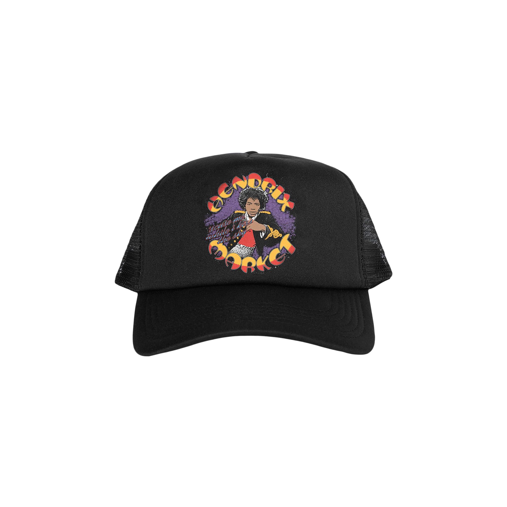 Pre-owned Market Kiss The Sky Trucker Hat 'black'