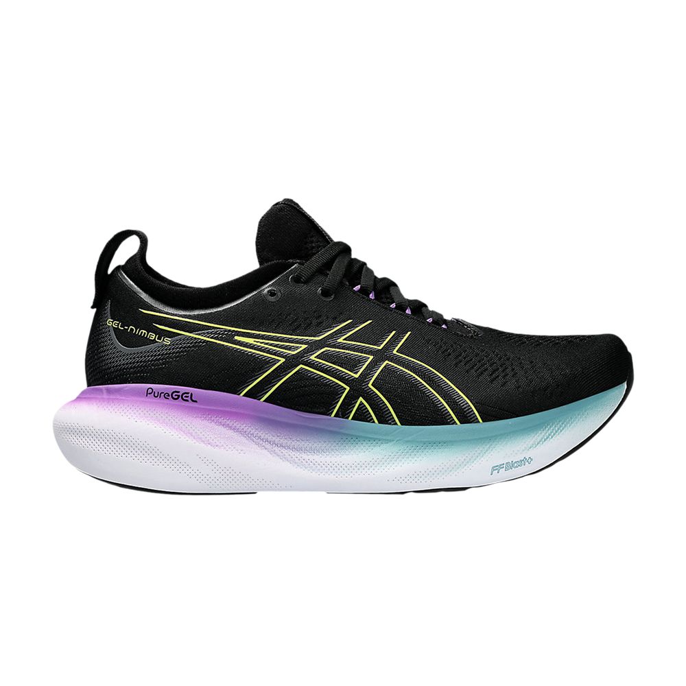 Pre-owned Asics Wmns Gel Nimbus 25 Wide 'black Glow Yellow'