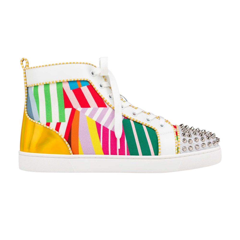 Pre-owned Christian Louboutin Lou Spikes Orlato Flat 'beach Deckchairs' | Multi-color | Men's Size 43
