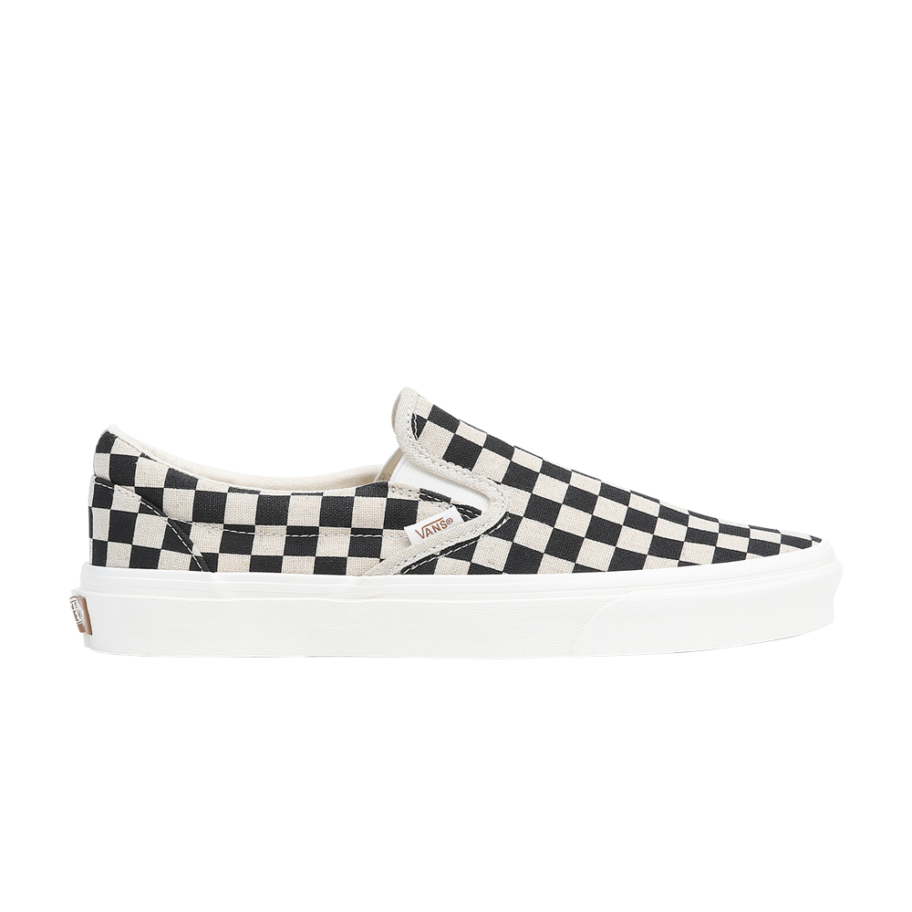 Pre-owned Vans Classic Slip-on 'eco Theory - Black White Checkerboard' In Cream