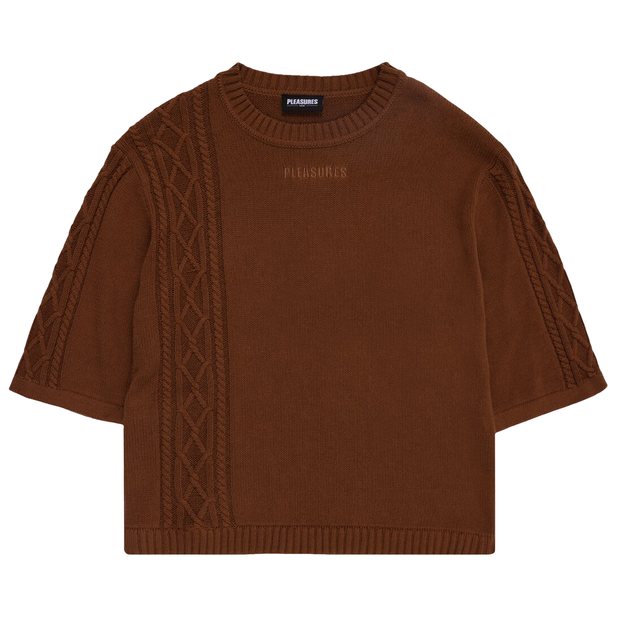 Pre-owned Pleasures Charlie Mock Neck Knit Shirt 'brown'