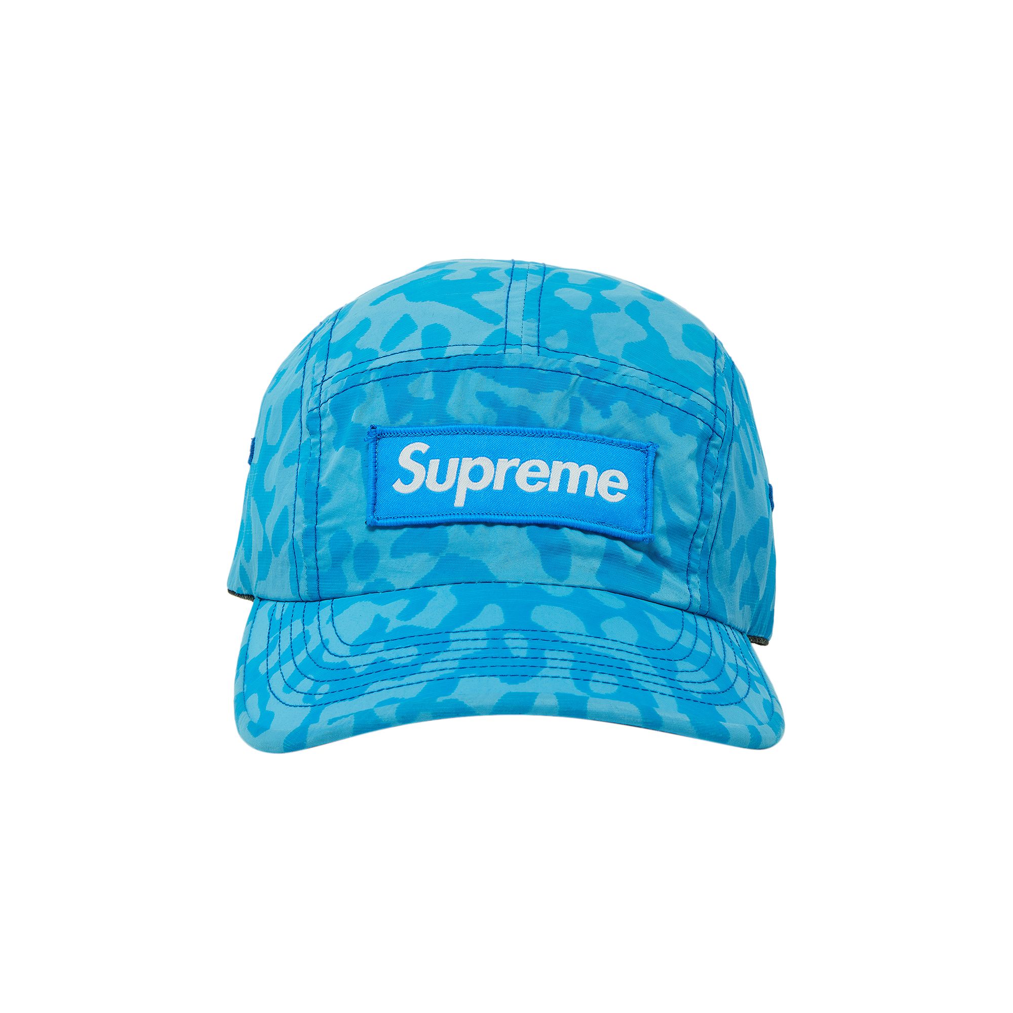 Pre-owned Supreme Overdyed Camo Nylon Camp Cap 'blue' | Men's Size Onesize