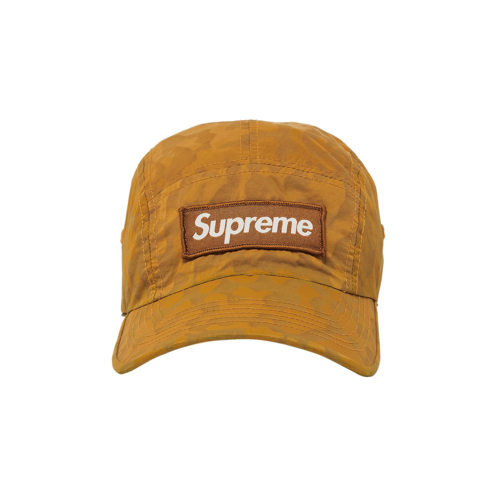 Pre-owned Supreme Overdyed Camo Nylon Camp Cap 'orange'