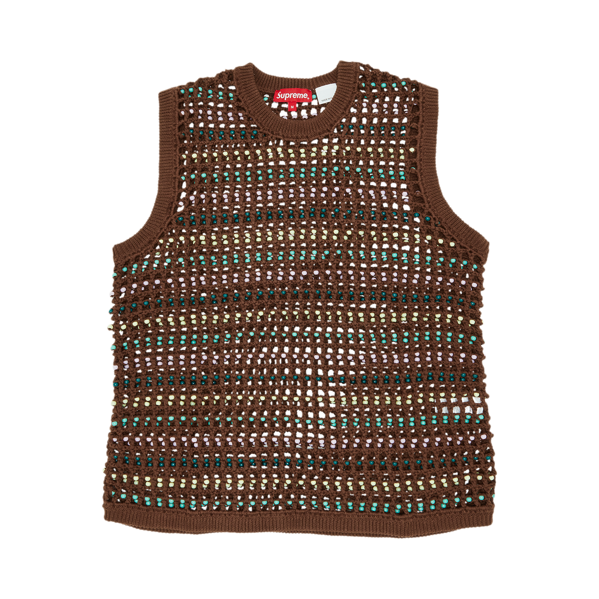 Pre-owned Supreme Beaded Sweater Vest 'brown'