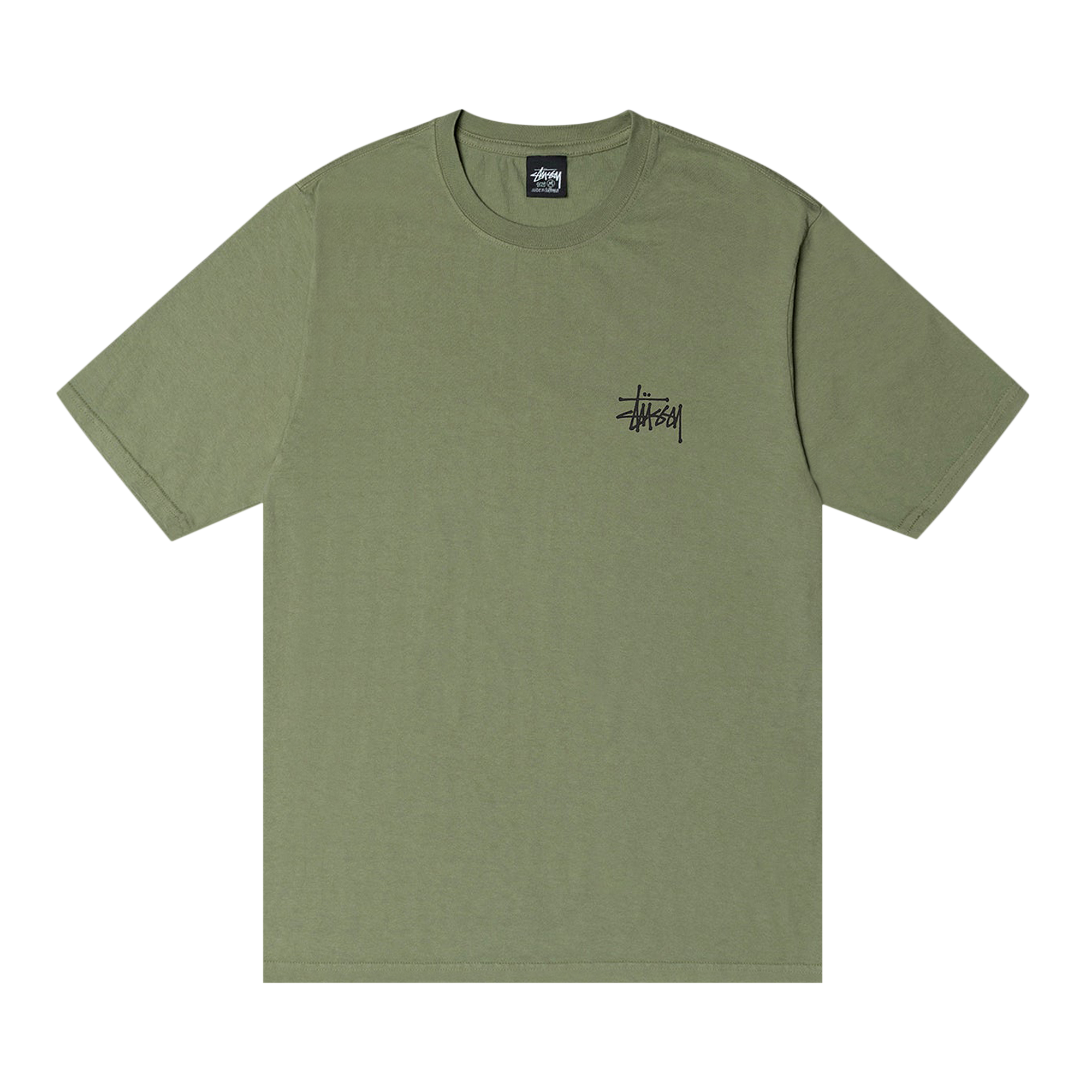 Pre-owned Stussy Basic Pigment Dyed Tee 'artichoke' In Green
