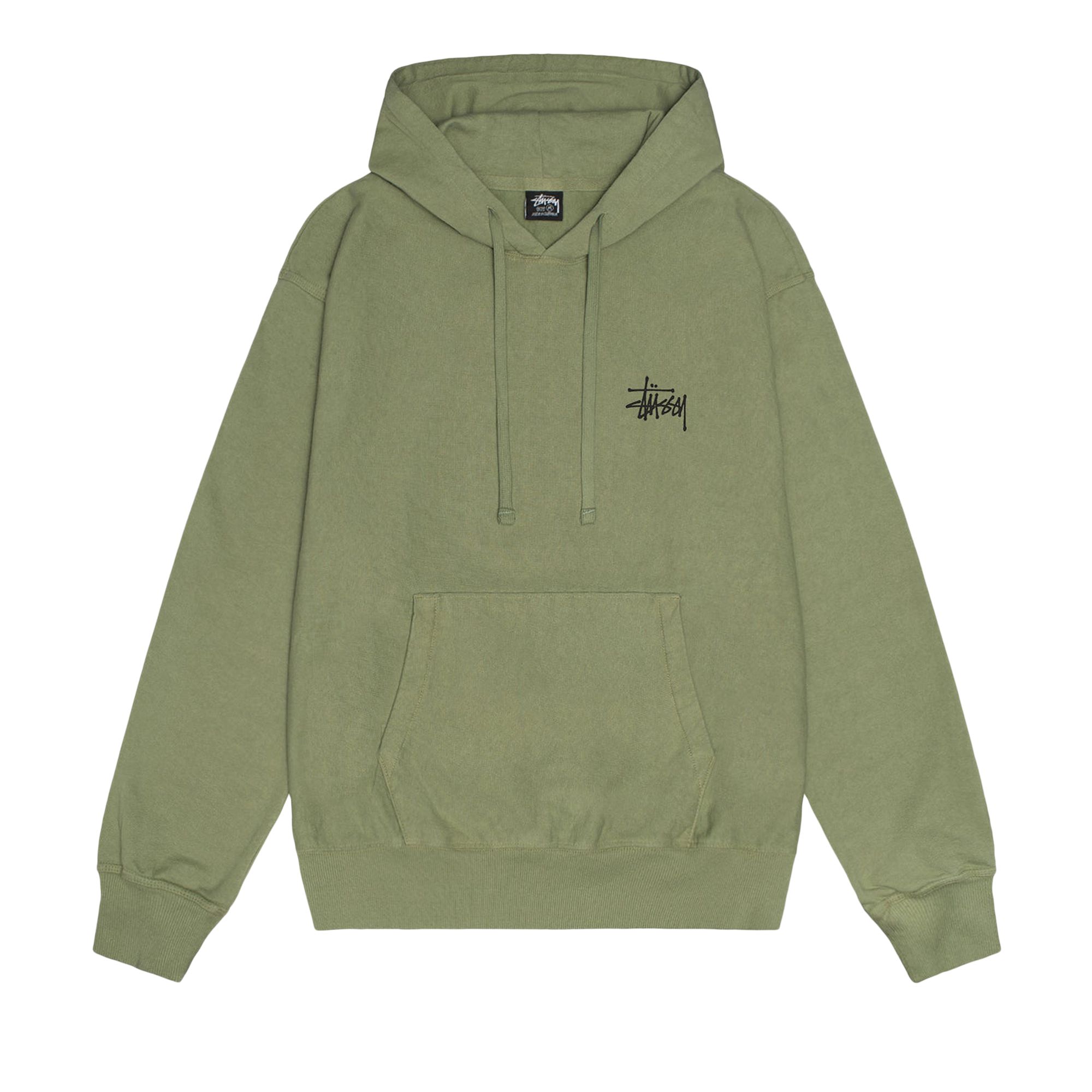 Pre-owned Stussy Basic Pigment Dyed Hoodie 'artichoke' In Green