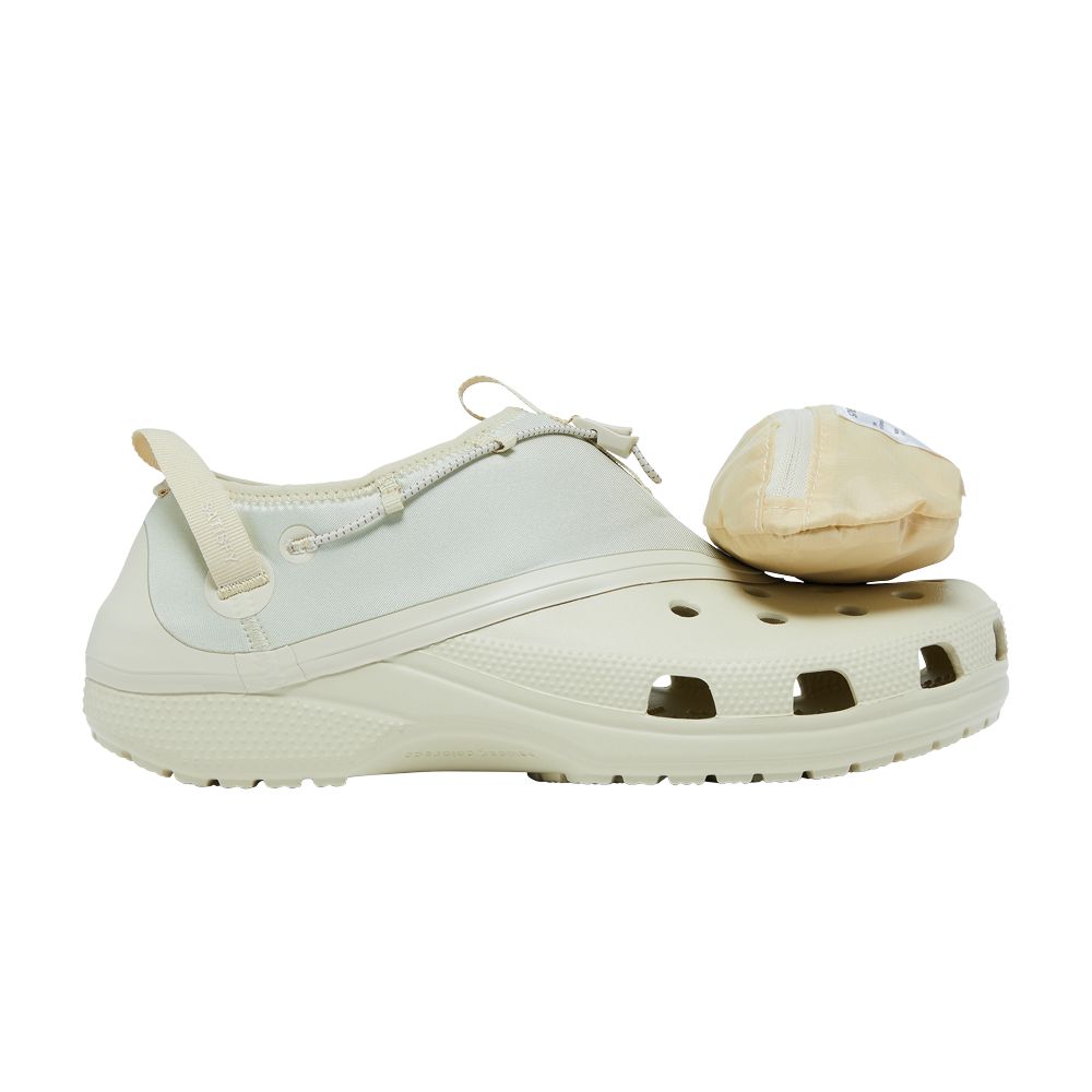 Pre-owned Crocs Satisfy X Classic Clog 'bone' In Cream