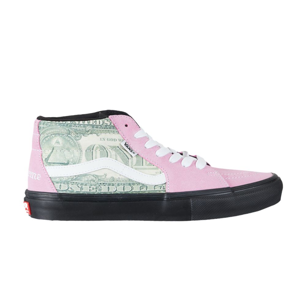 Pre-owned Vans Supreme X Skate Grosso Mid 'dollar Bill - Pink'