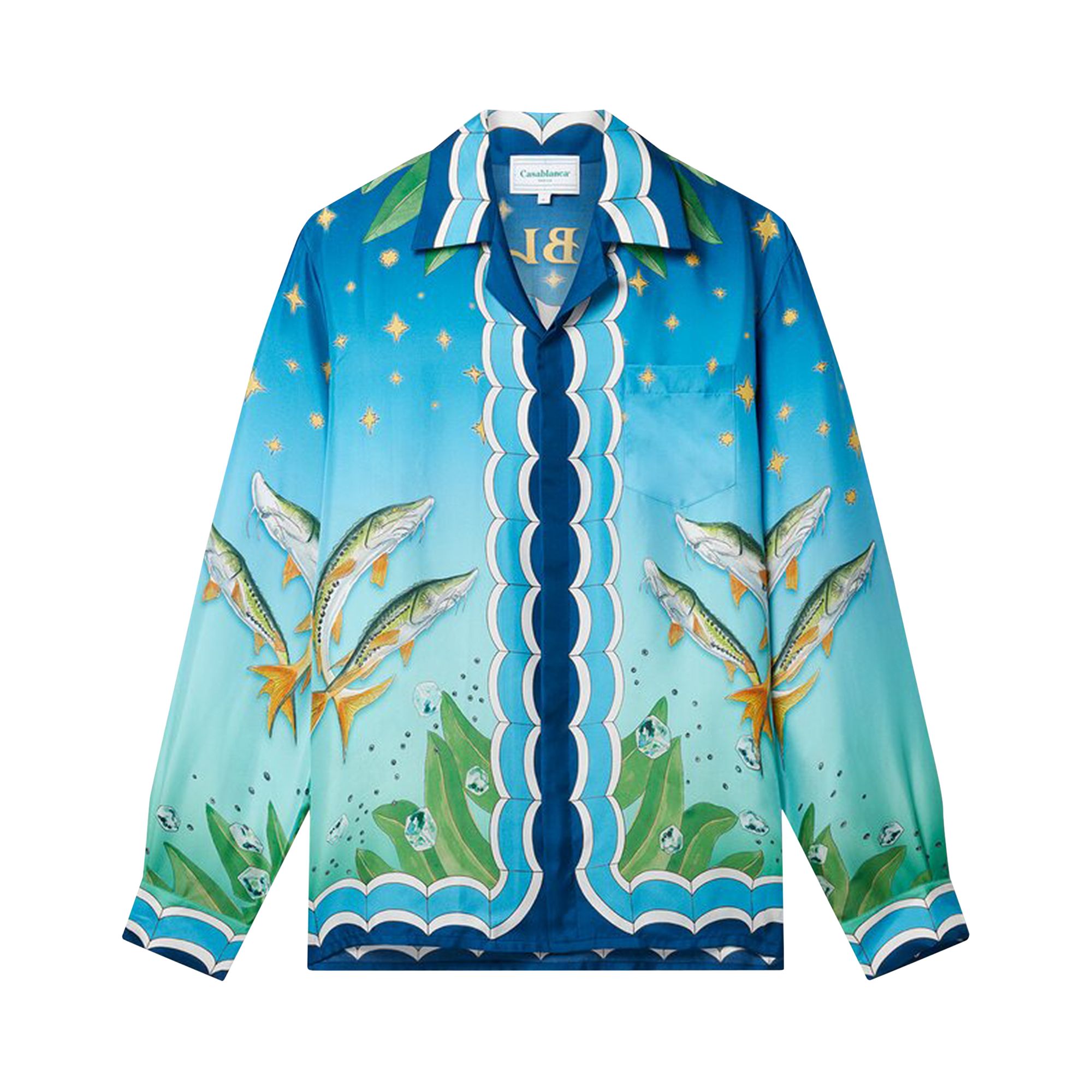 Pre-owned Casablanca X Caviar Kaspia Caviar Club Cuban Collar Silk Shirt 'multicolor' | Multi-color | Men's Si
