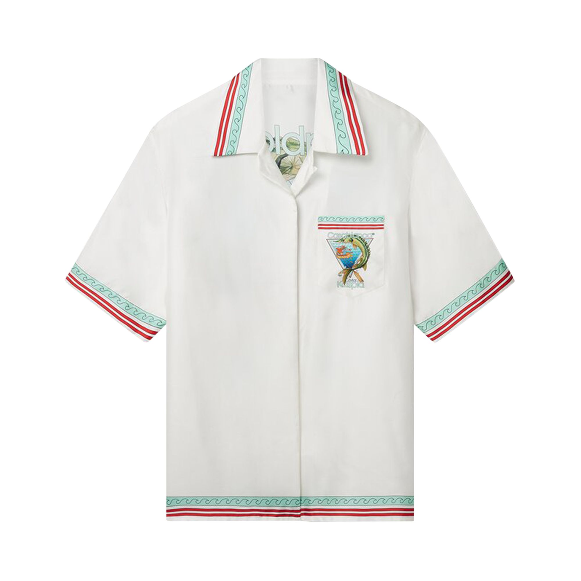 Casablanca x Caviar Kaspia Cuban Collar Silk Shirt 'White' | Men's Size M