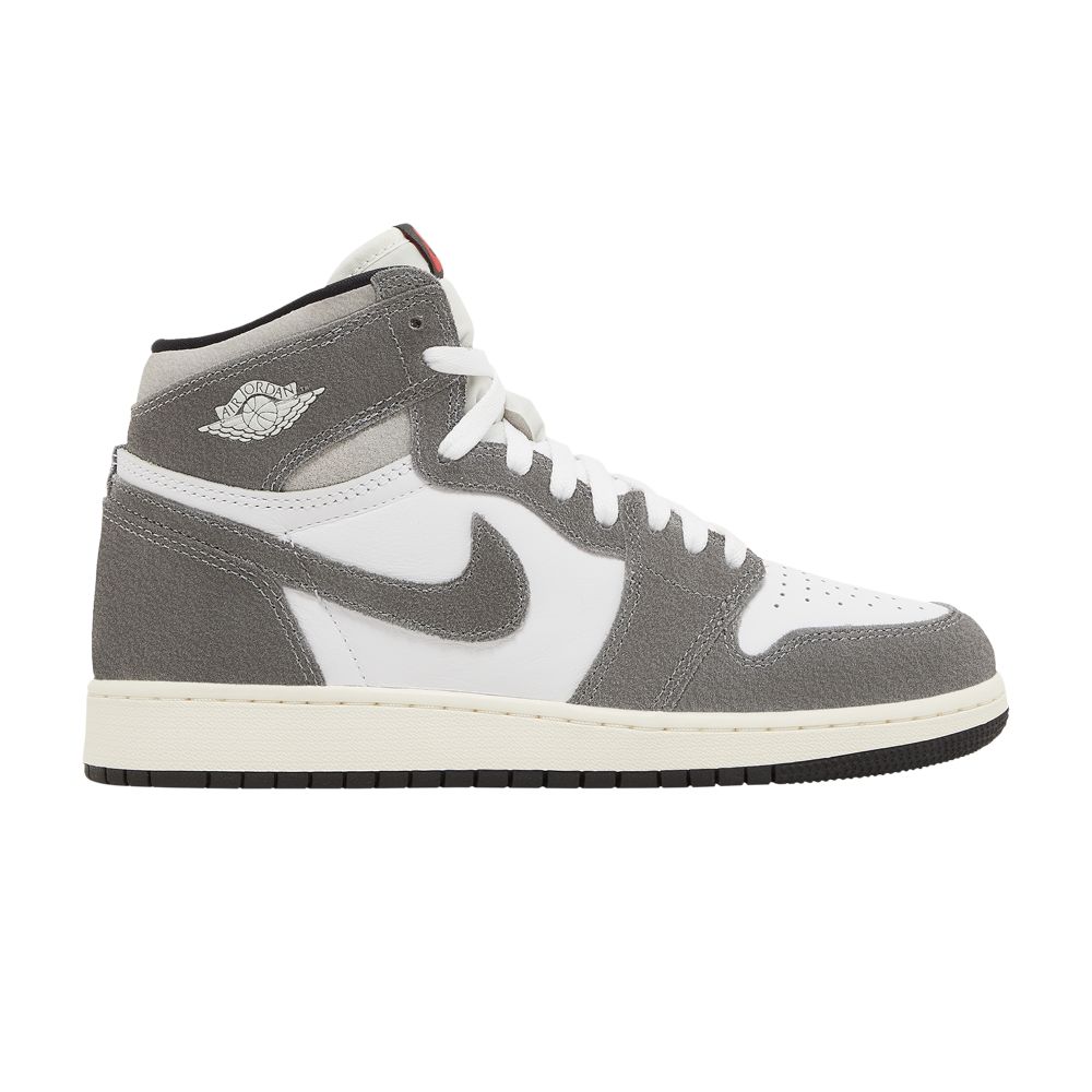 Pre-owned Air Jordan 1 Retro High Og Gs 'washed Black' | Grey | Kid's Size 5.5 In Gray