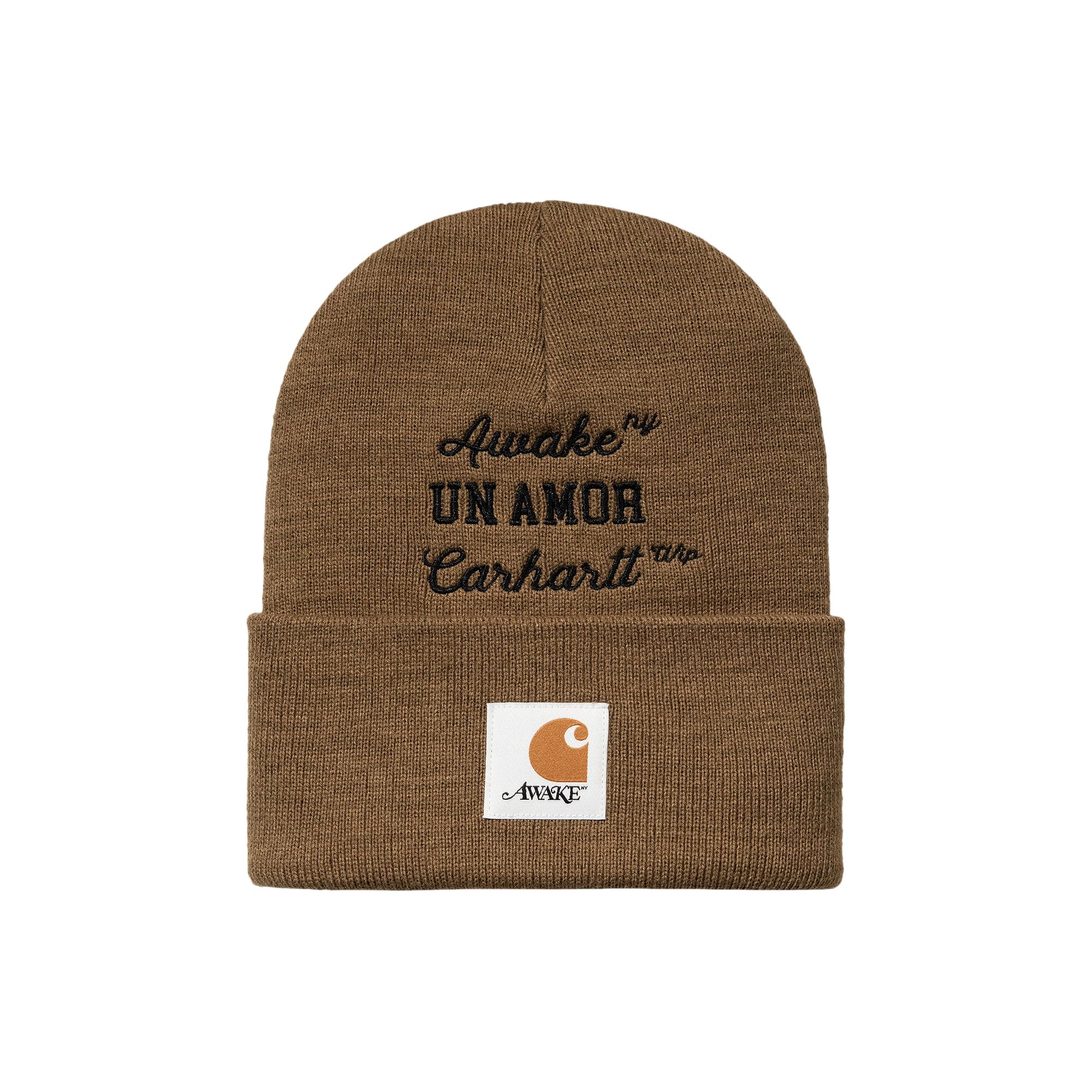 Pre-owned Carhartt Wip X Awake Ny Un Amor Beanie 'hamilton Brown/black' | Men's Size Onesize