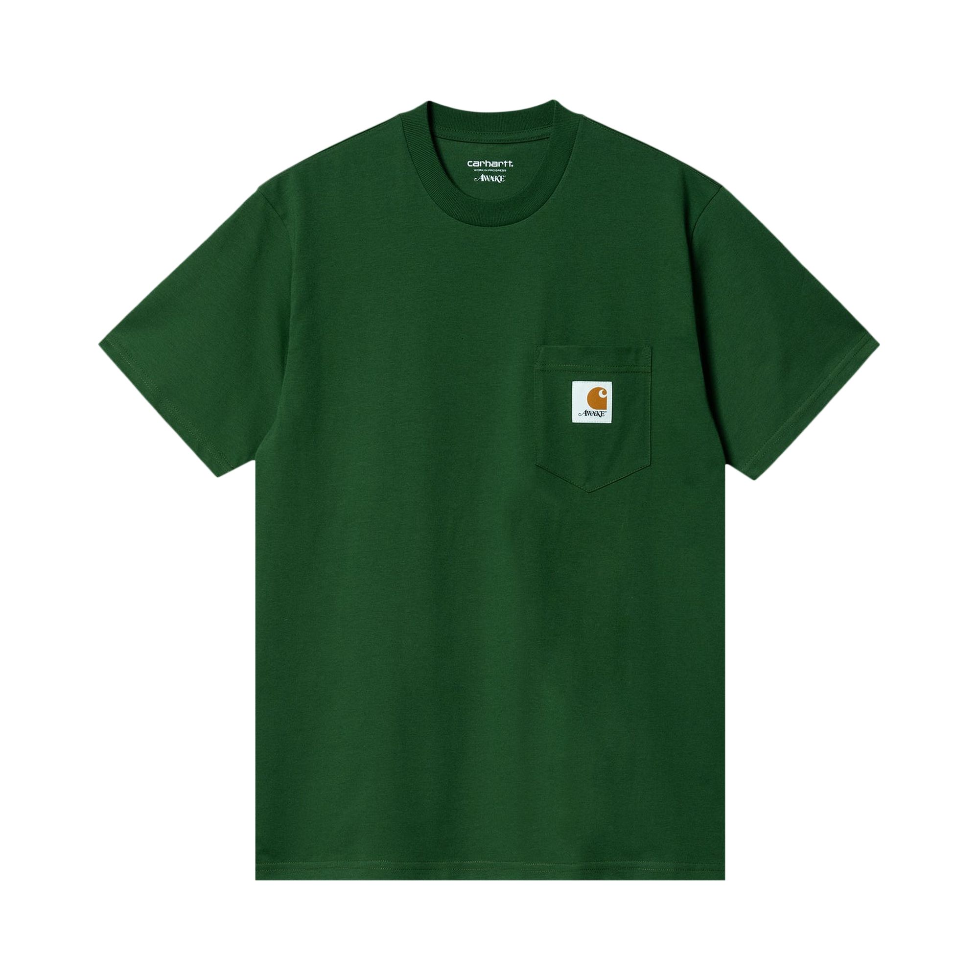 Pre-owned Carhartt Wip X Awake Ny Pocket T-shirt 'dark Green' | Men's Size M