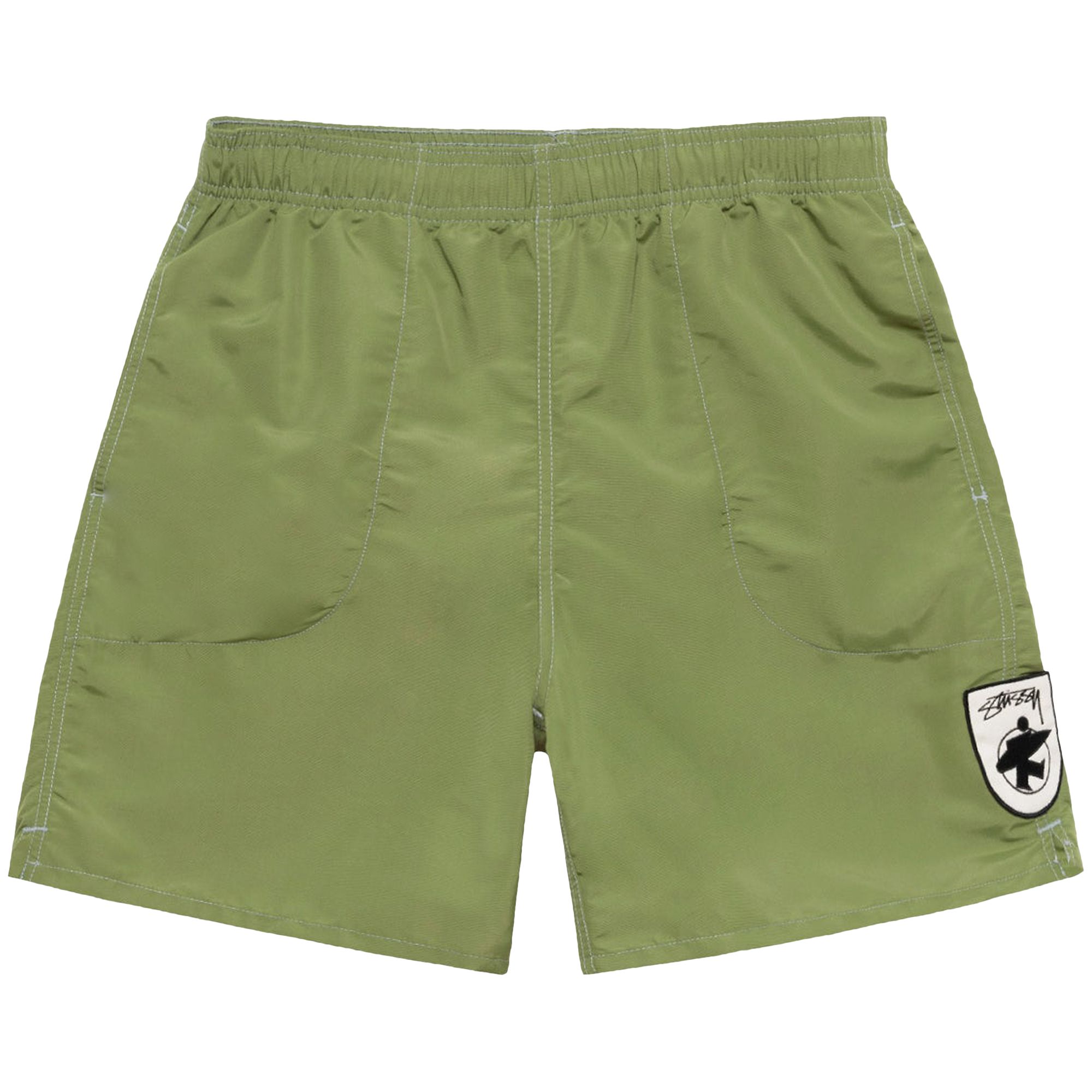 Pre-owned Stussy Surfman Patch Water Short 'leaf' In Green