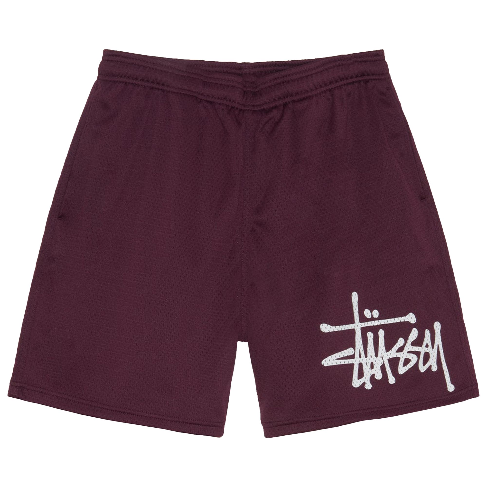 Pre-owned Stussy Big Basic Mesh Short 'plum' In Red
