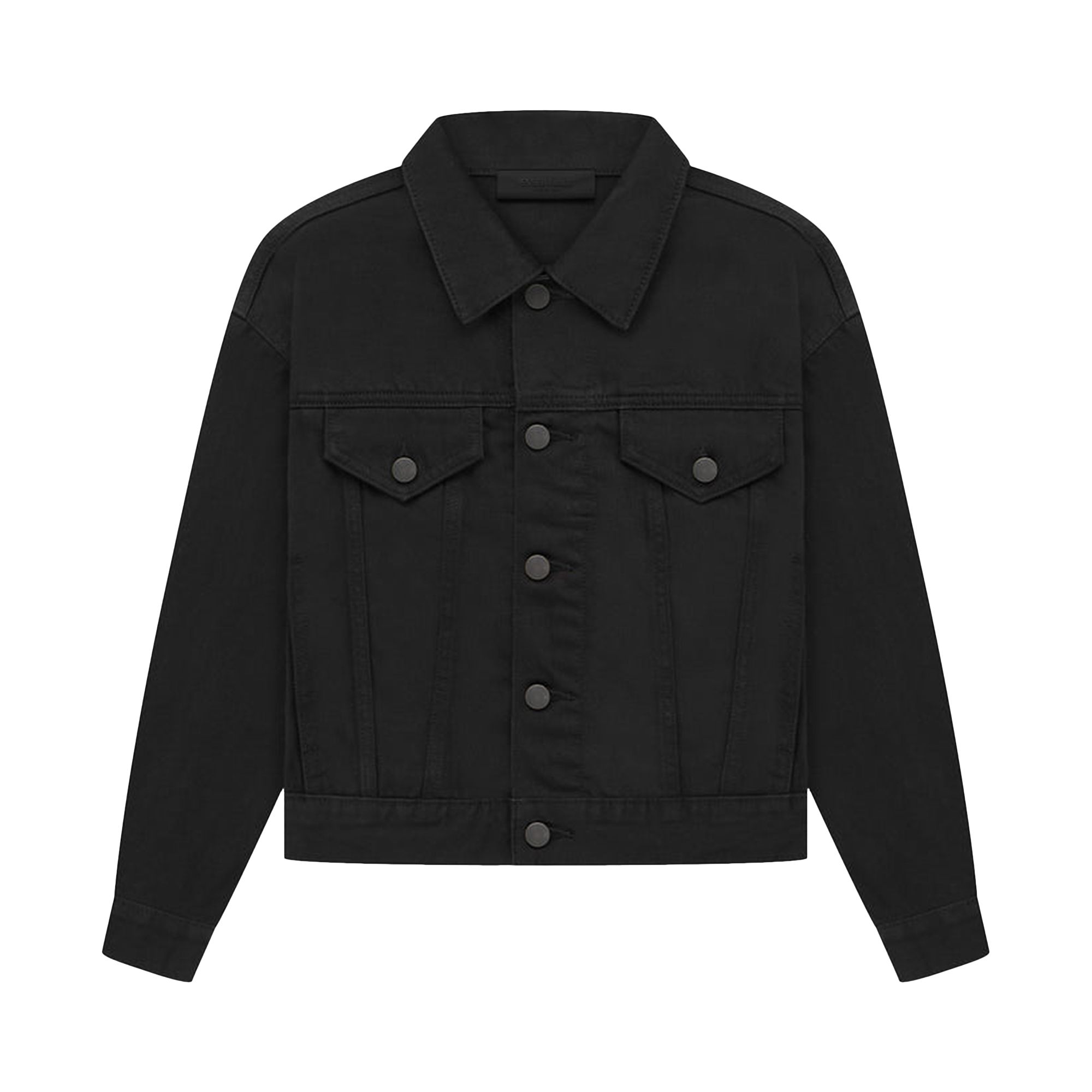 Pre-owned Essentials Fear Of God  Kids Denim Jacket 'black' | Kid's Size 8