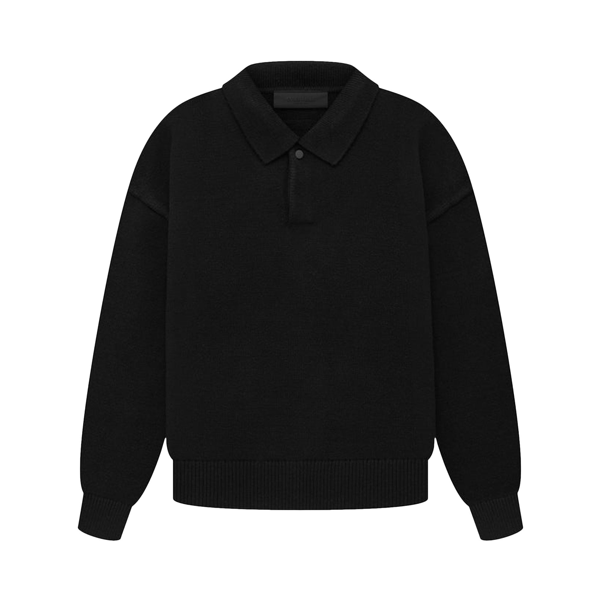 Fear of God Essentials Kids Knit Polo 'Jet Black' | Kid's Size 10