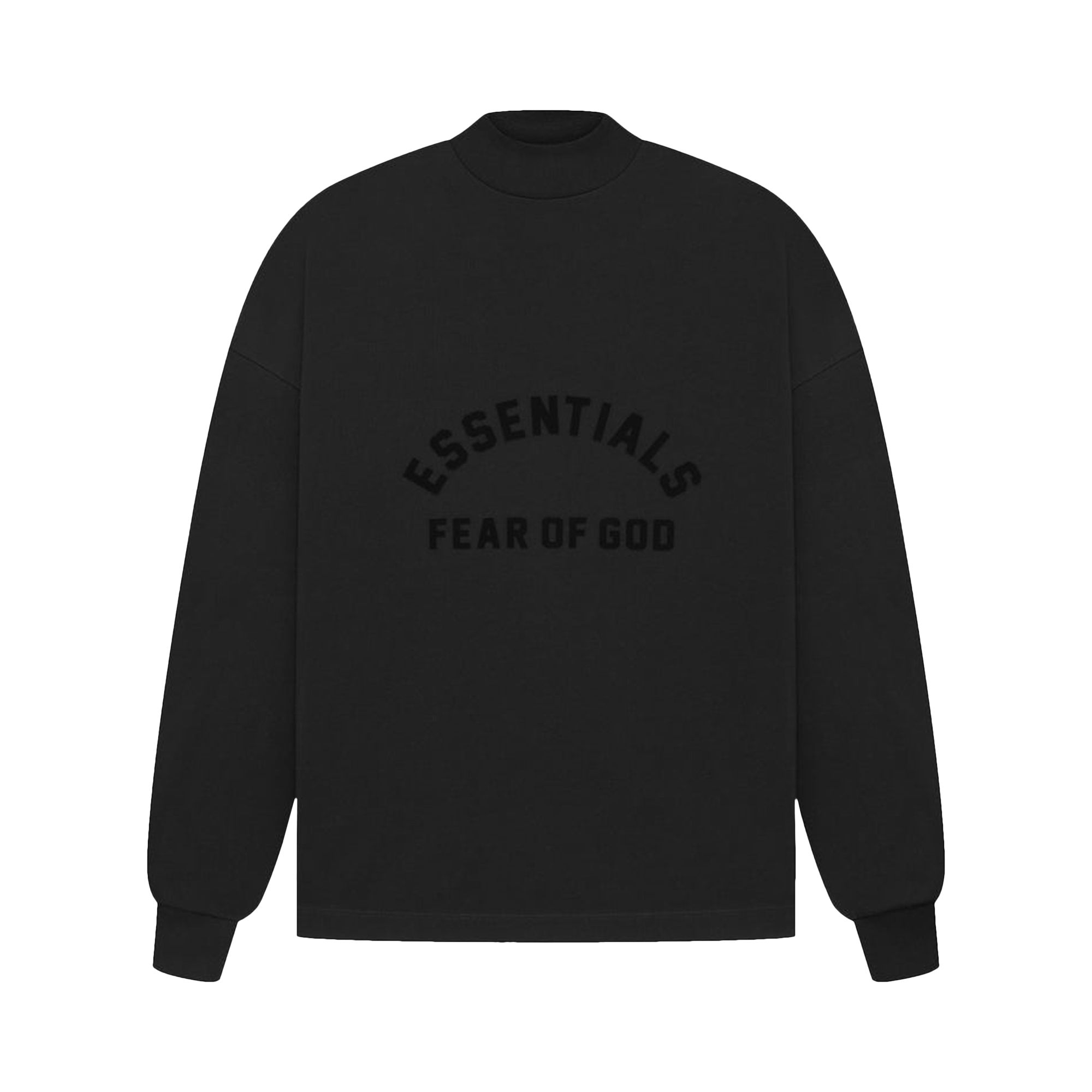 Pre-owned Essentials Fear Of God Long Sleeve Tee 'jet Black'